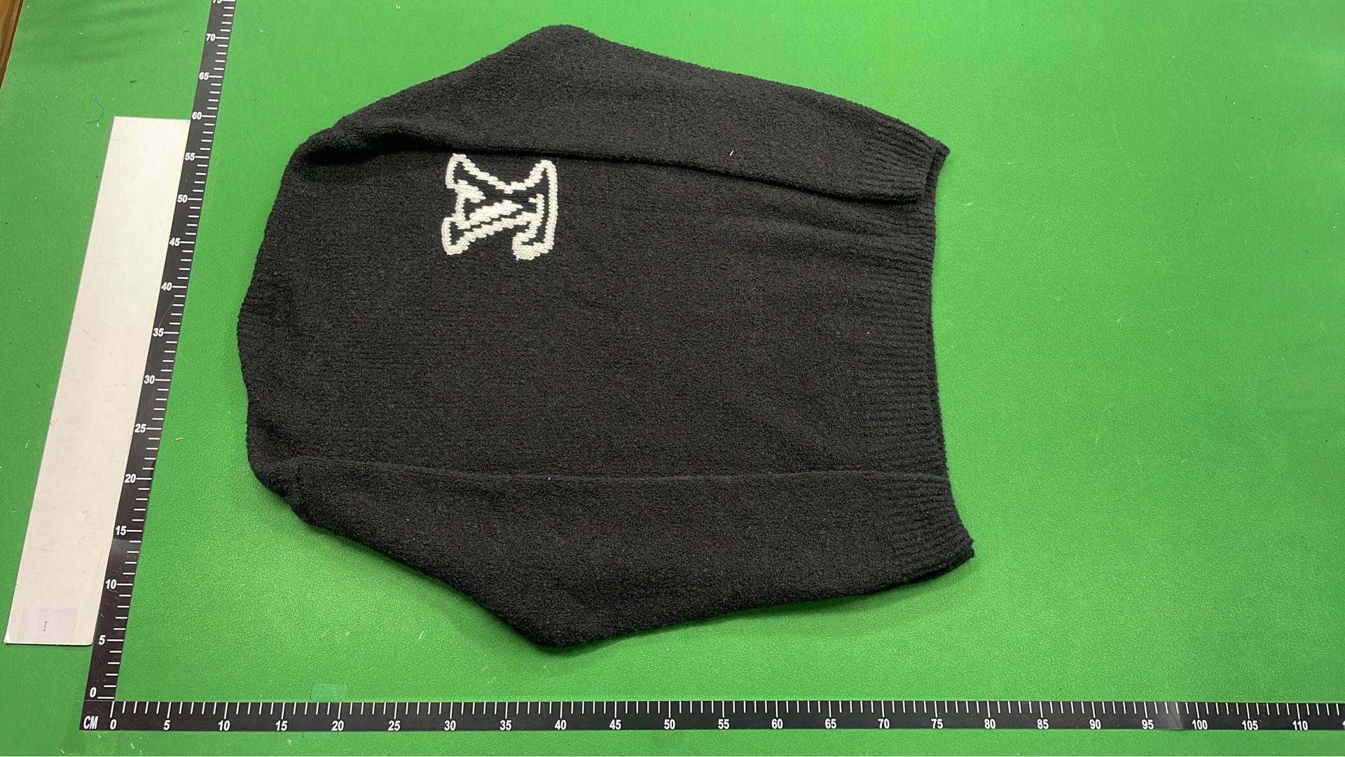 Blue Knit Sweater with Embroidered V Logo
