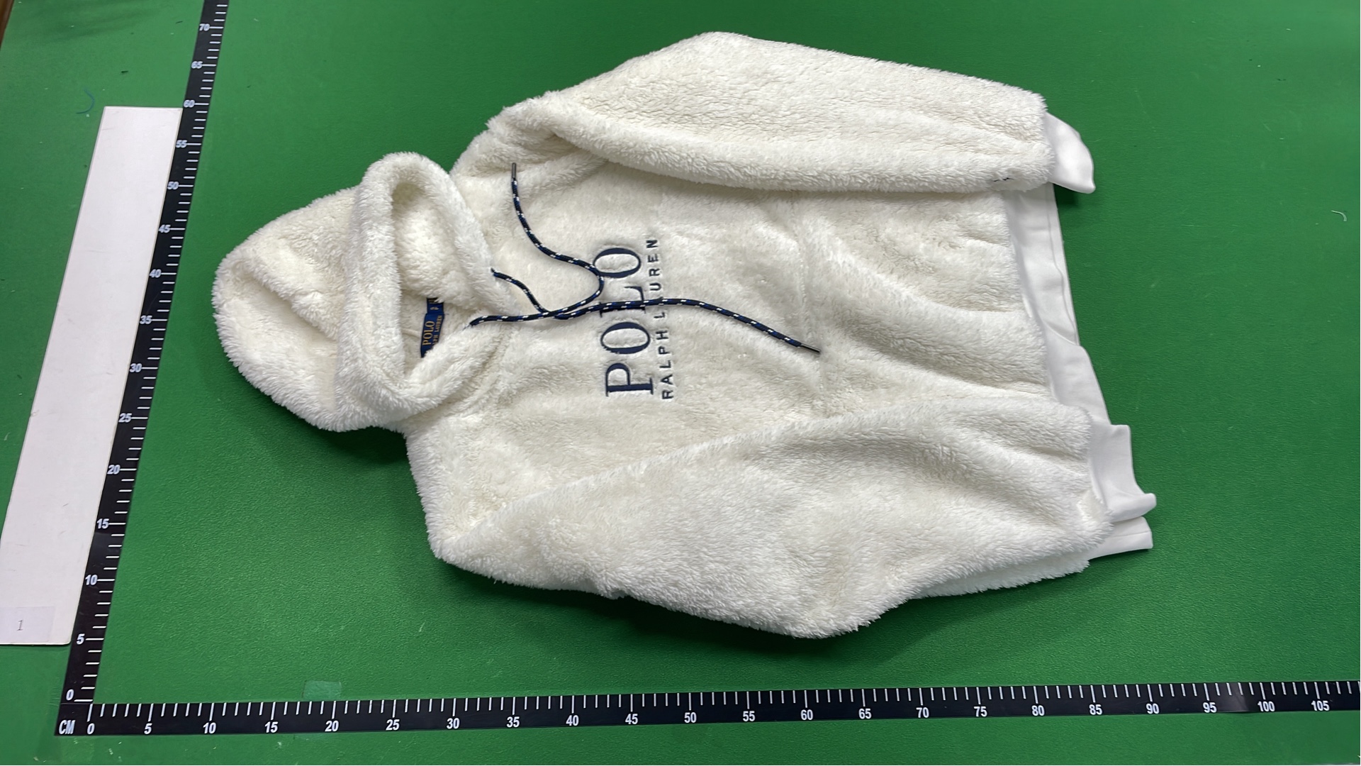 White Fuzzy Hoodie Polo Ralph Lauren Logo Sweatshirt