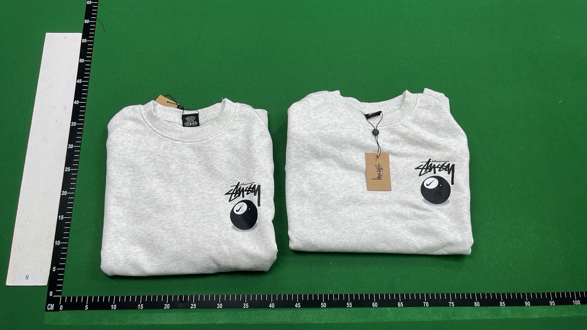 Stussy Gray Crewneck Sweatshirt with Logo Print