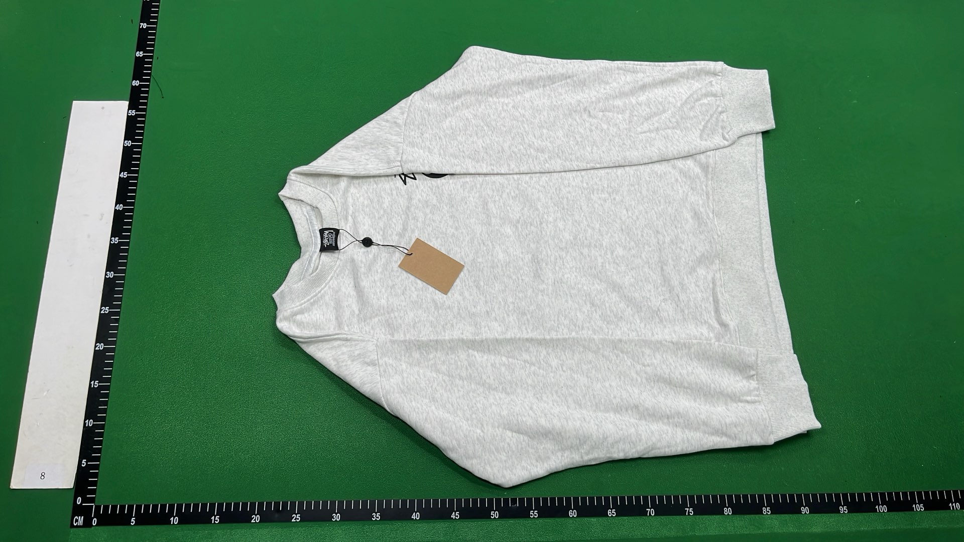 Stussy Gray Crewneck Sweatshirt with Logo Print