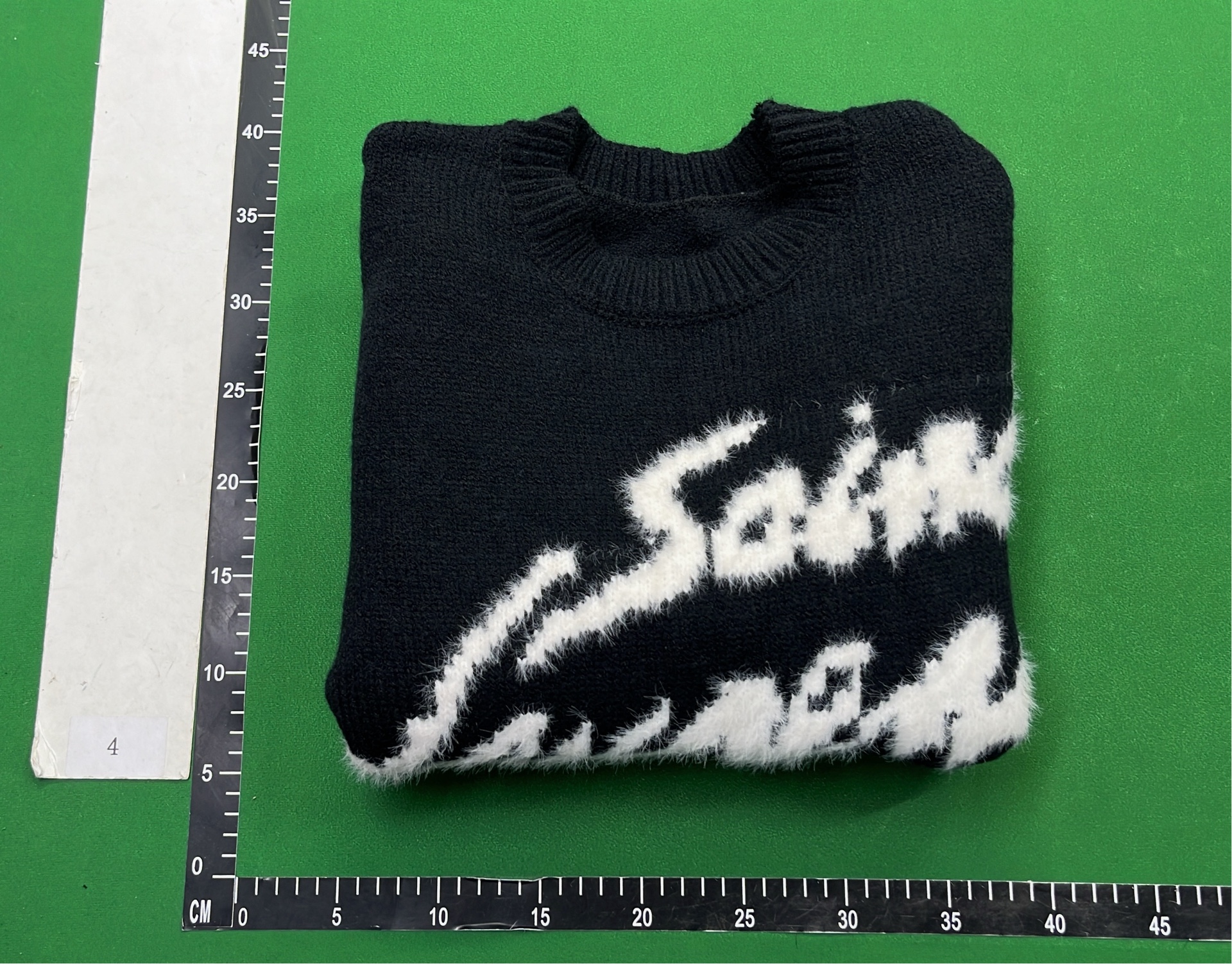Saint Laurent Black Knit Sweater with Logo Print