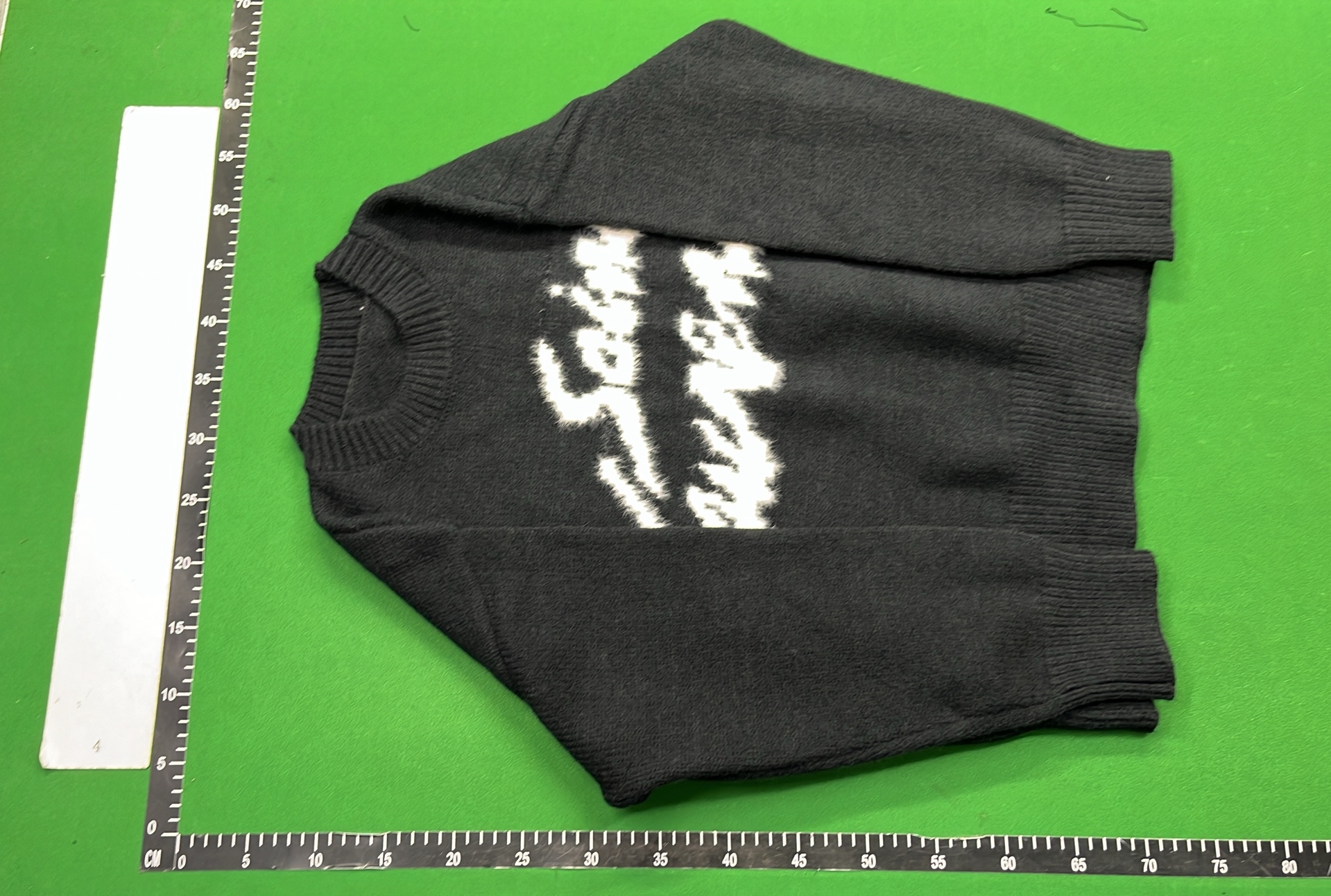 Saint Laurent Black Knit Sweater with Logo Print