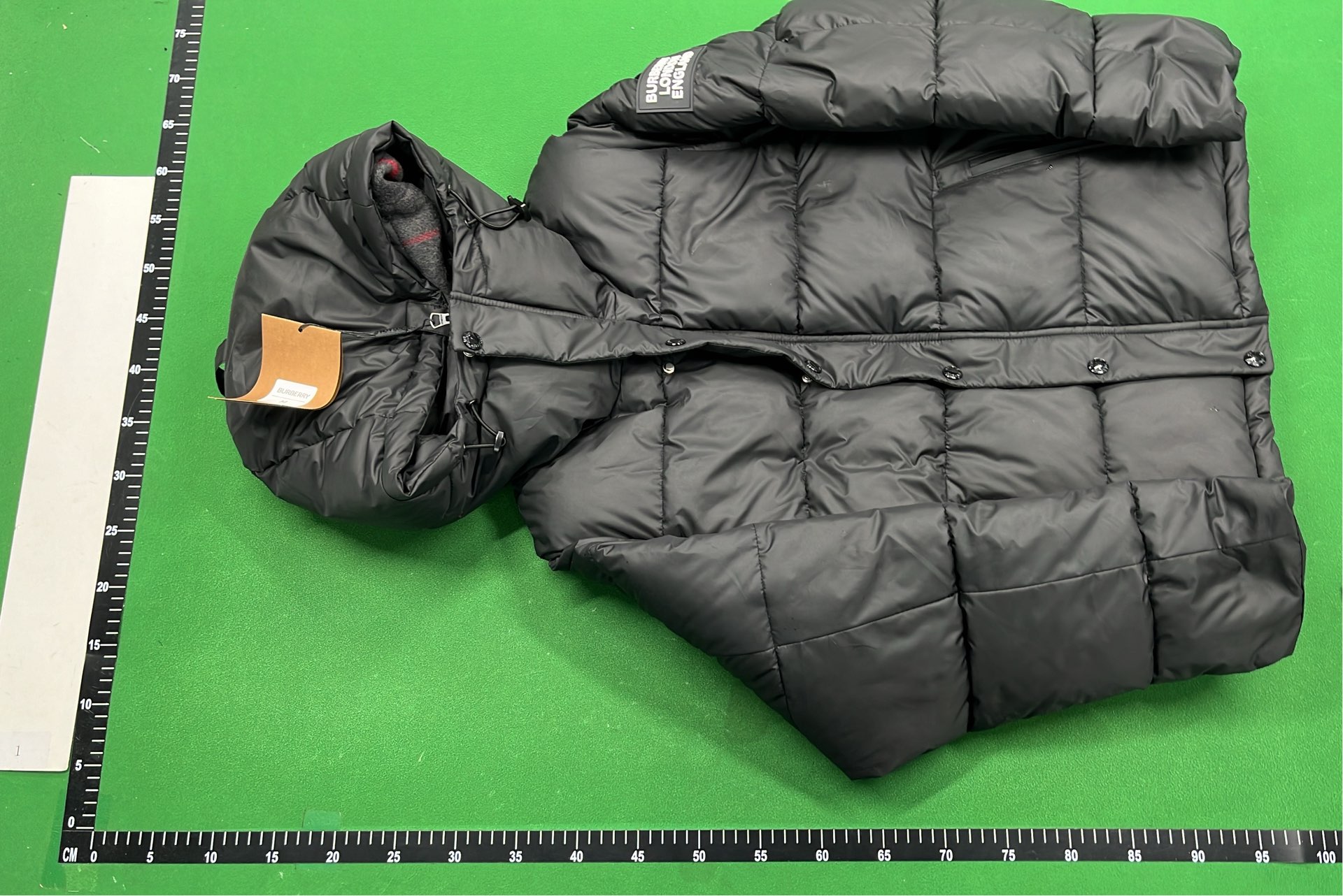 Burberry Black Puffer Vest with Hood and Check Lining