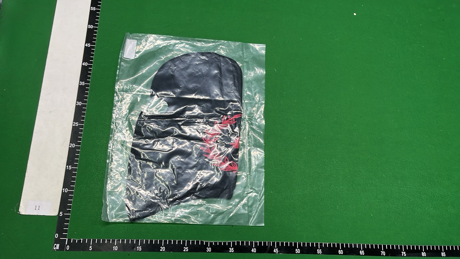 Black Balaclava with Red Graphic Design