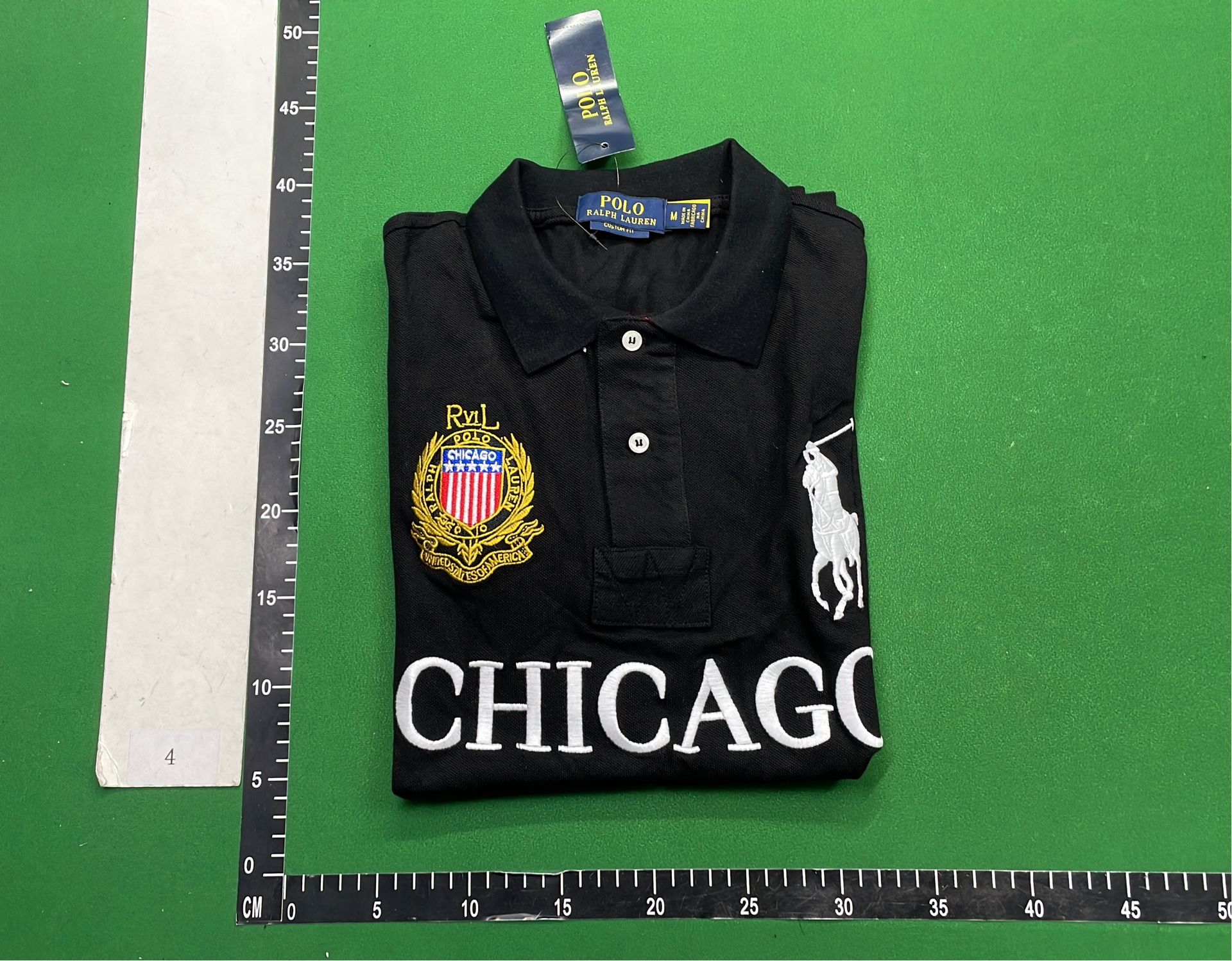Chicago Polo Shirt Black with Big Pony Logo
