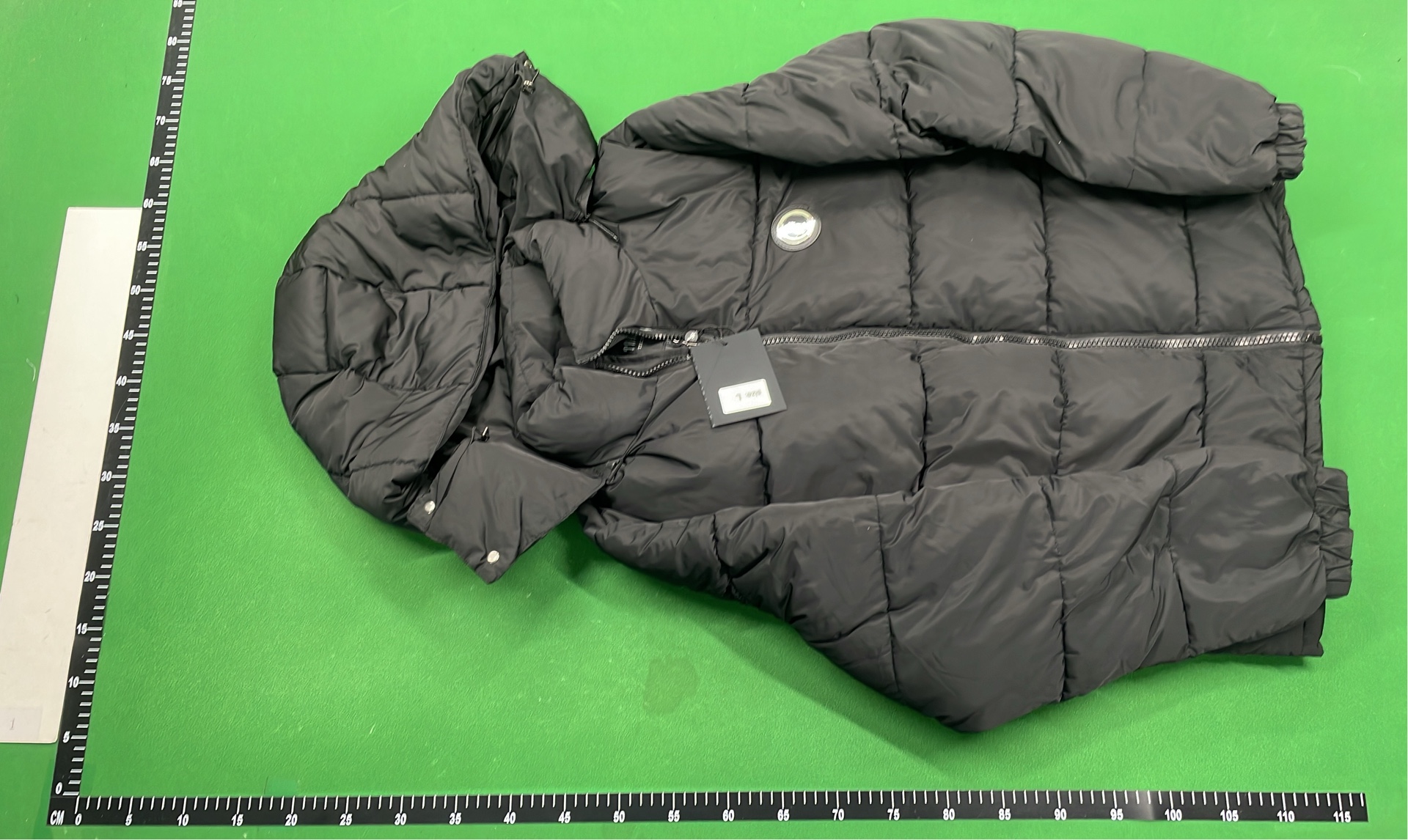 Moncler Black Puffer Jacket with Logo Patch