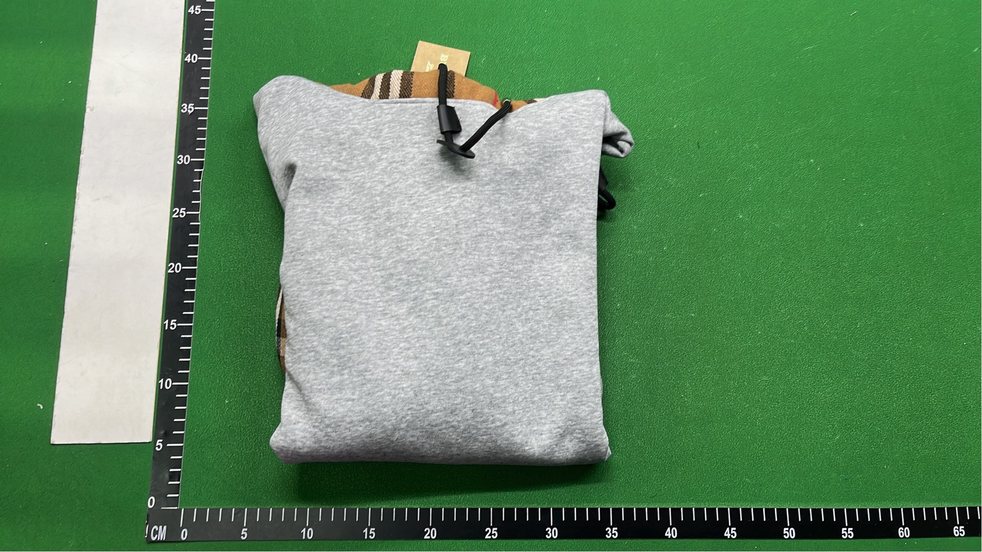 Black Hoodie with Red Logo and Checkered Lining