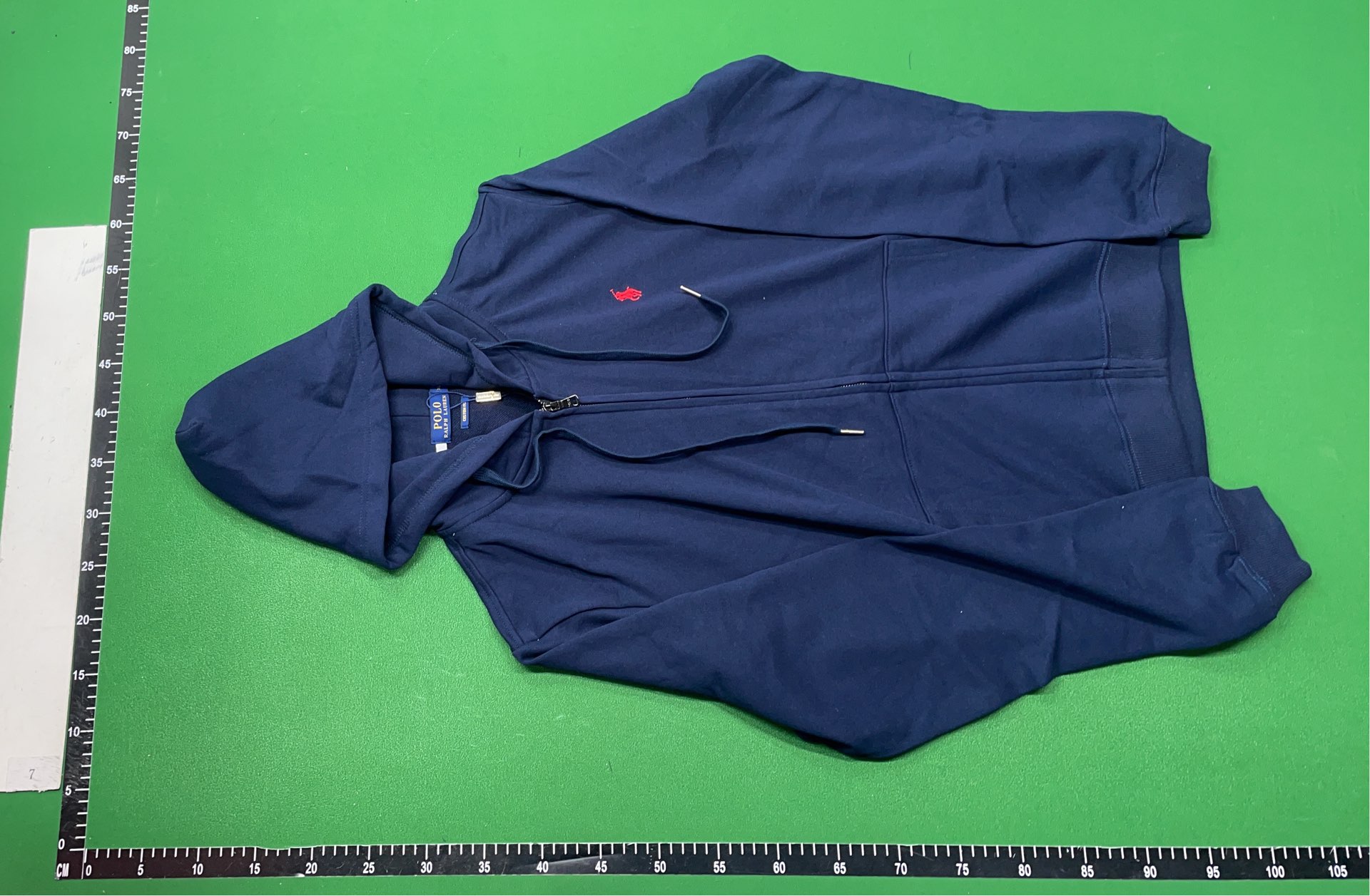 Men's Black Zip-Up Hoodie with Red Pony Logo