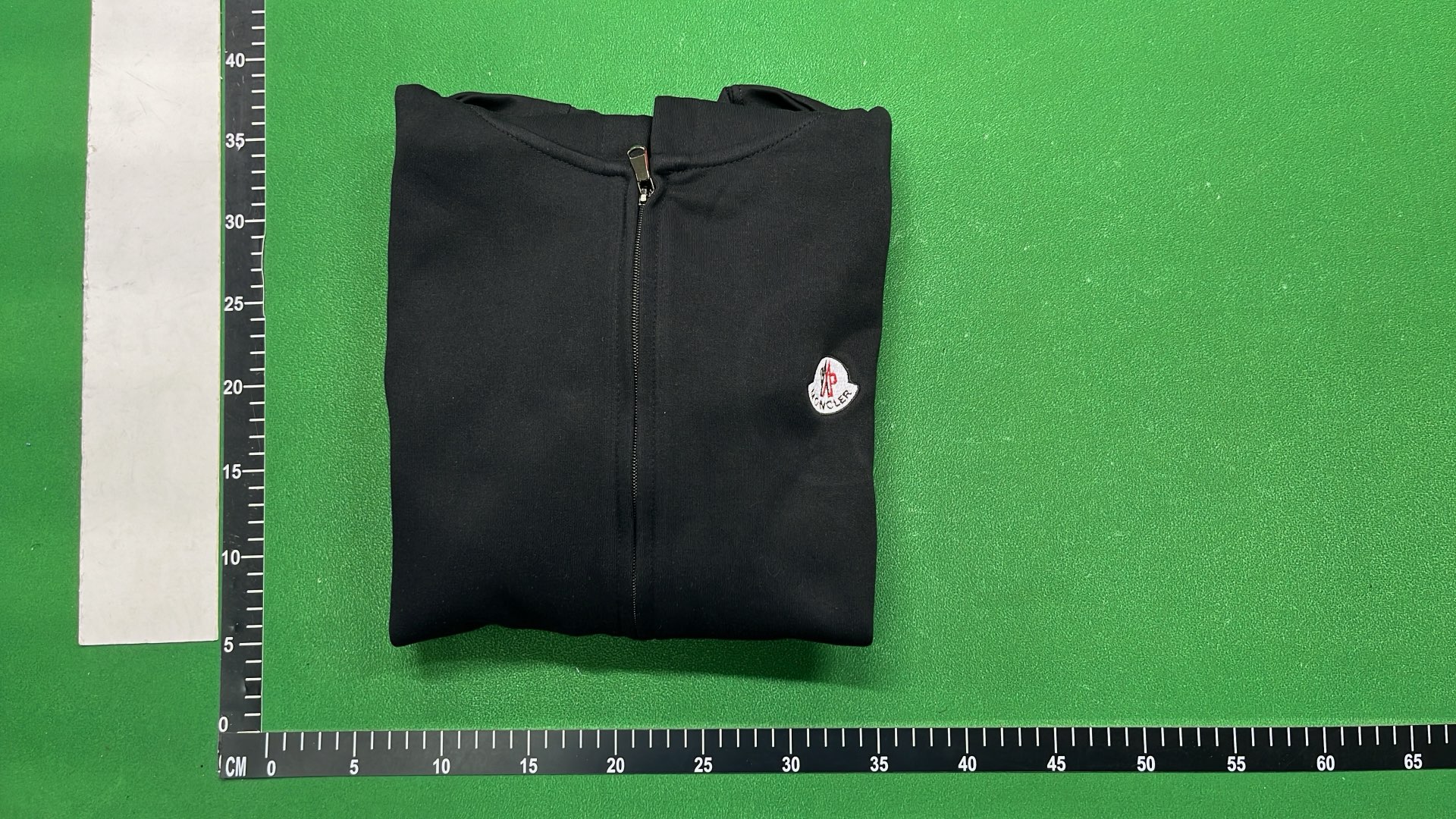White Moncler Zip-Up Hoodie with Logo Patch