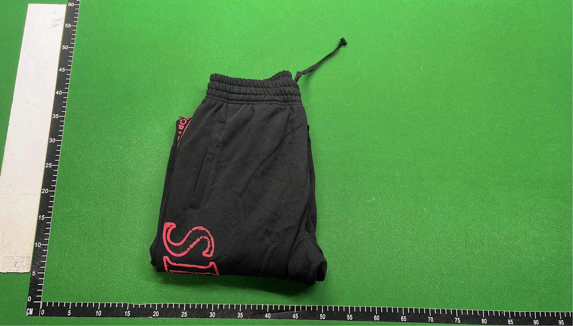 Black Pants with Red Graffiti Print