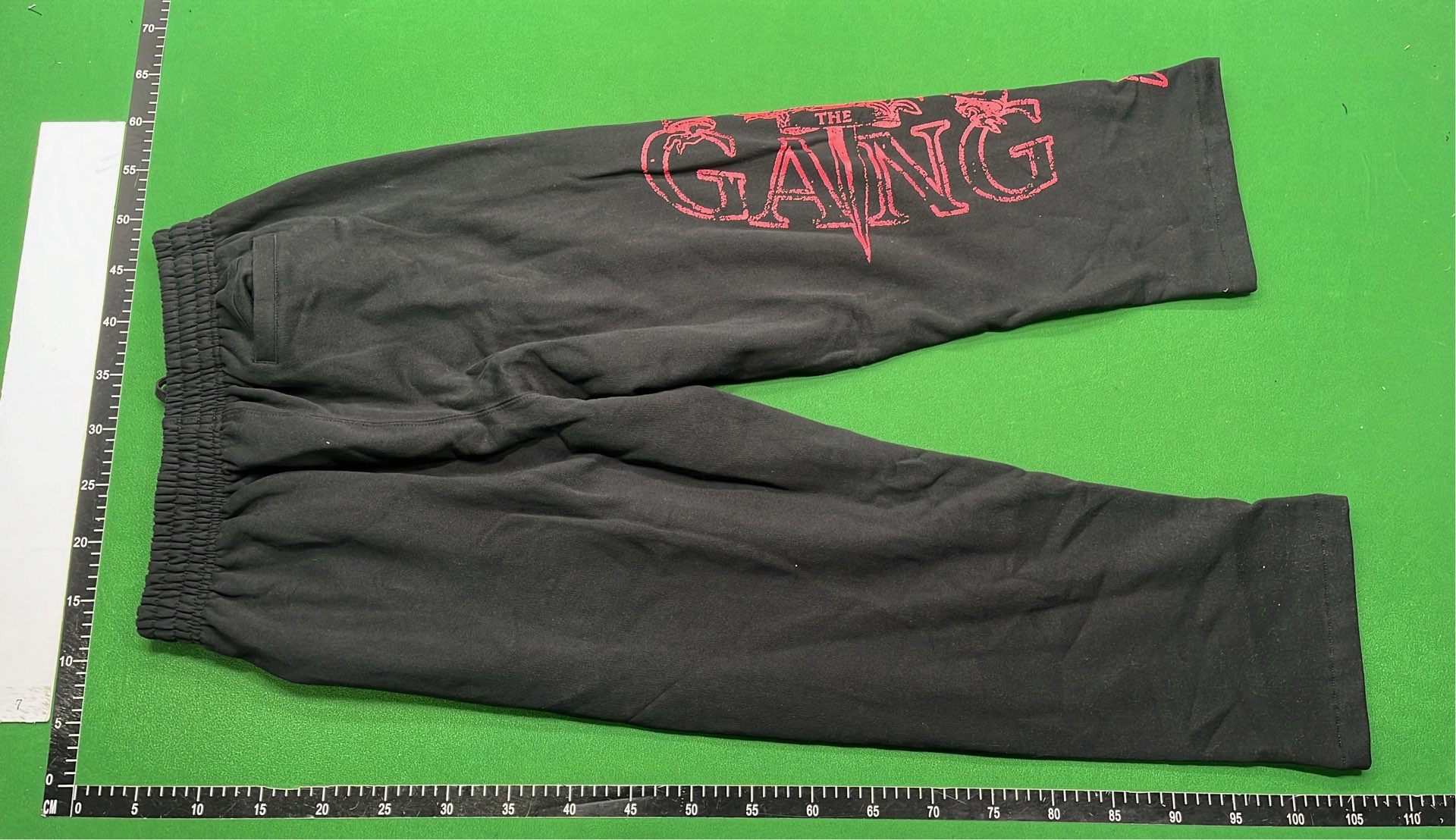 Black Pants with Red Graffiti Print