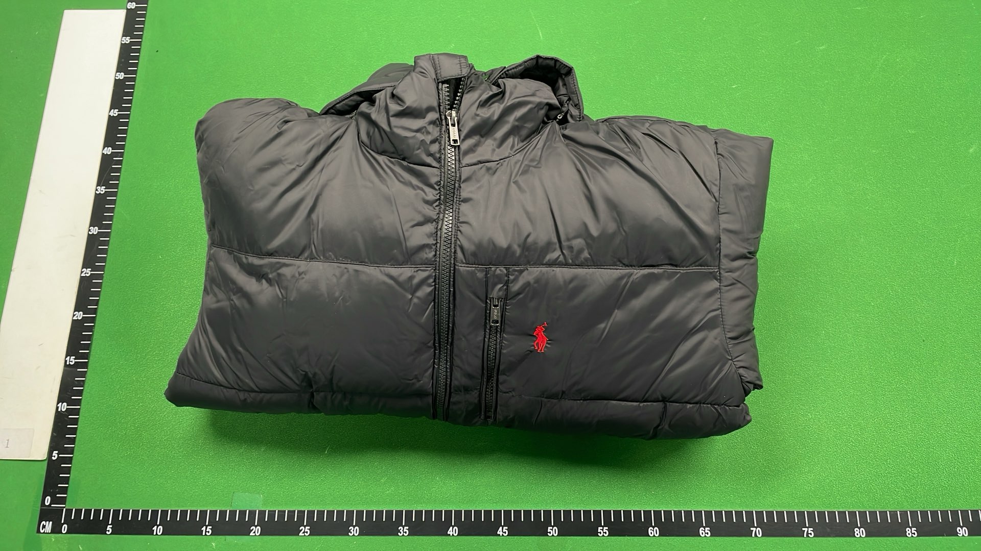 Men's Black Puffer Jacket with Hood and Logo