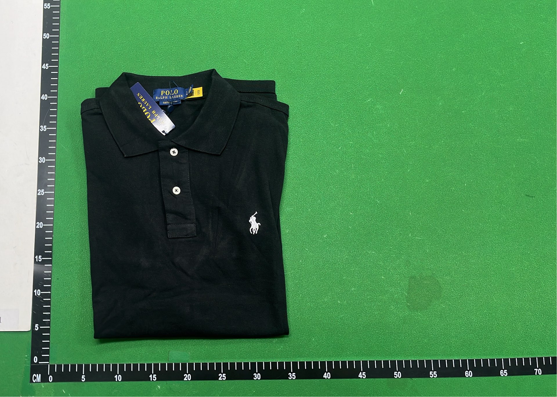 Black Polo Shirt with Red Logo
