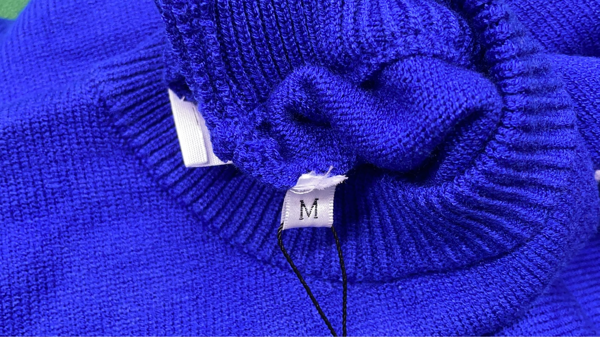 Blue Knit Sweater with Graphic Print