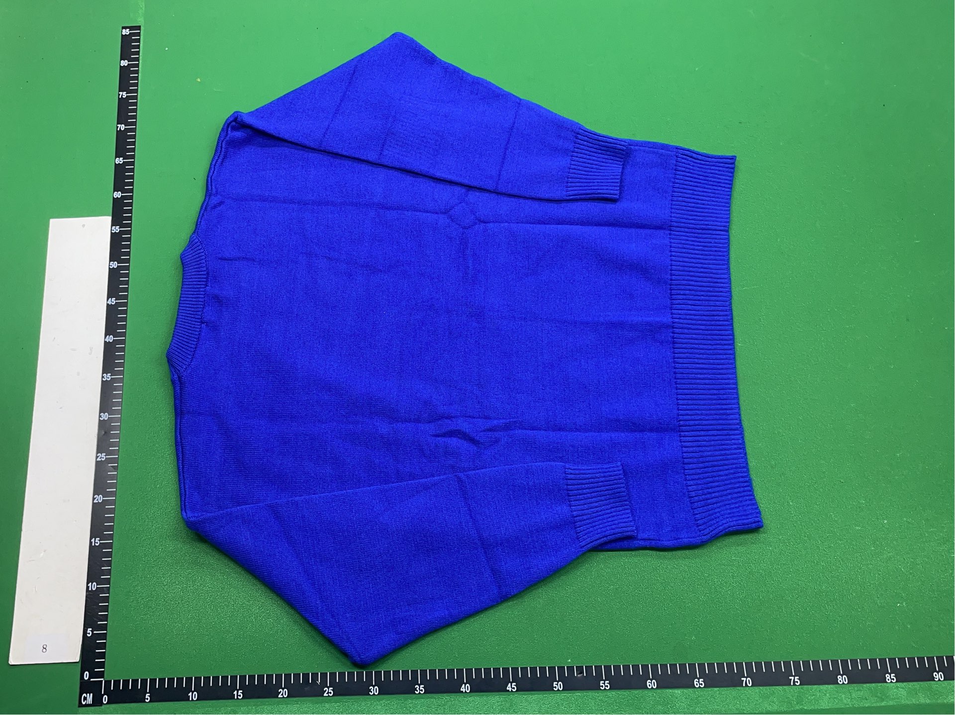 Blue Knit Sweater with Graphic Print
