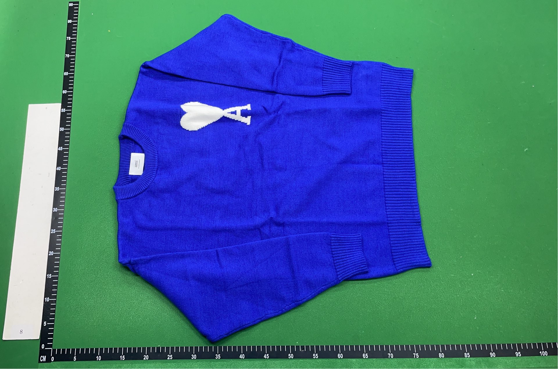 Blue Knit Sweater with Graphic Print