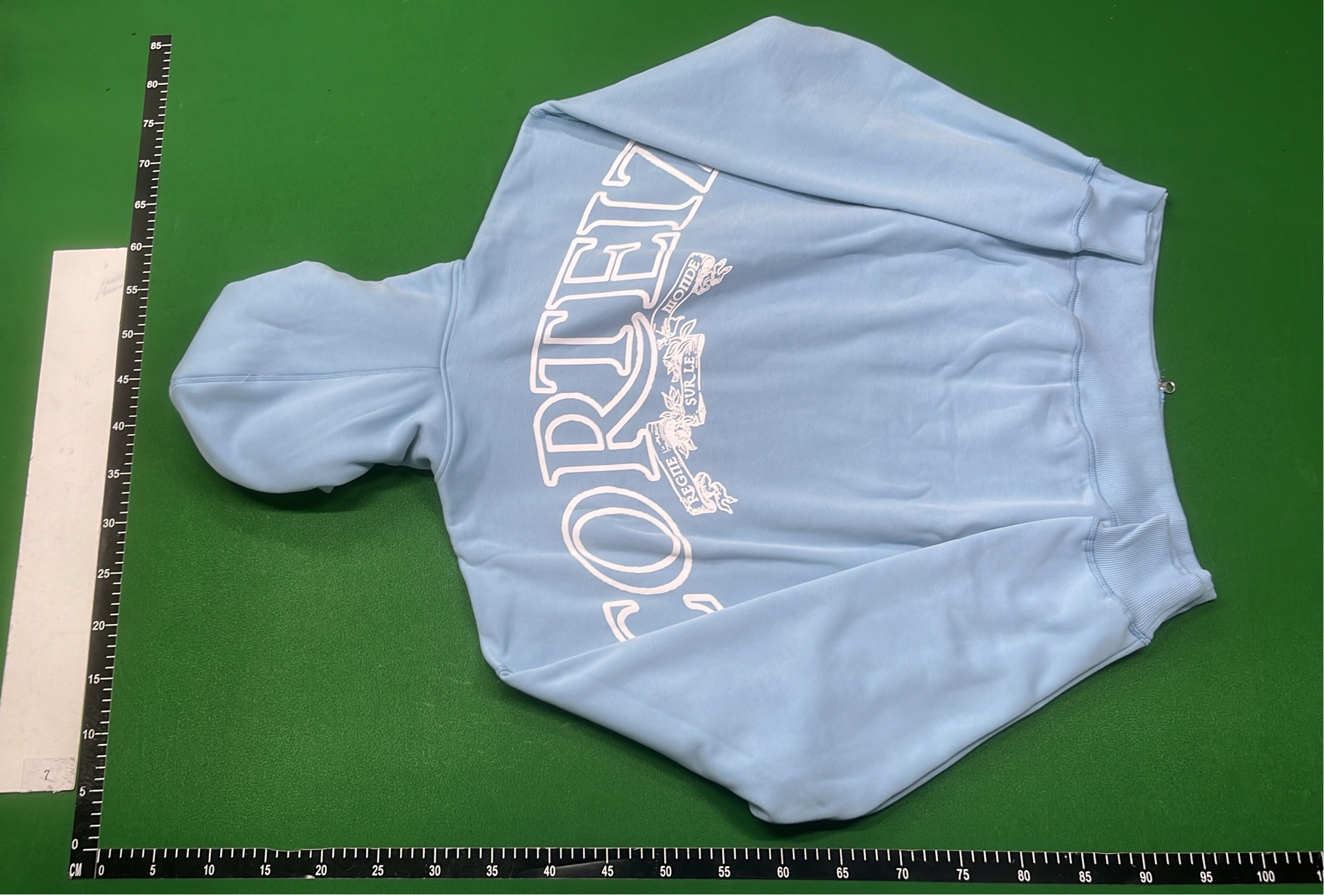 Light Blue Zip-Up Hoodie with Front Pocket