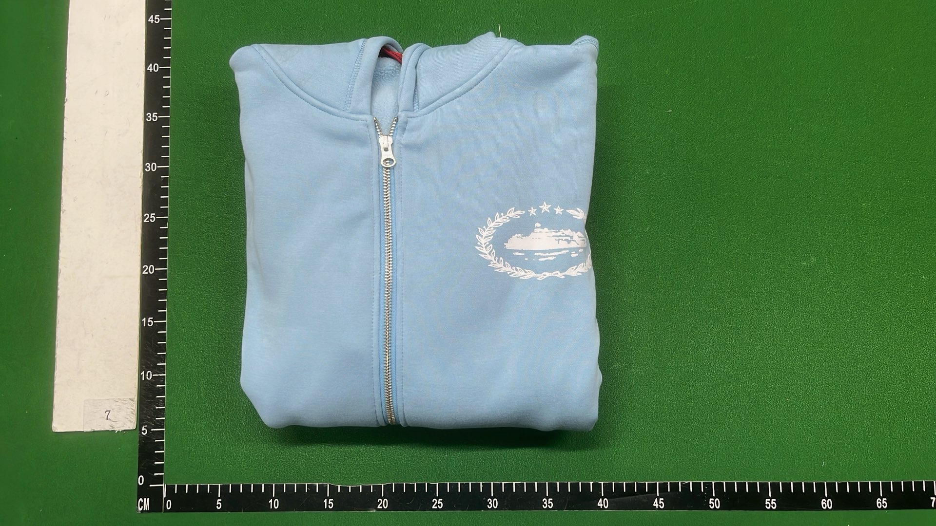 Light Blue Zip-Up Hoodie with Front Pocket