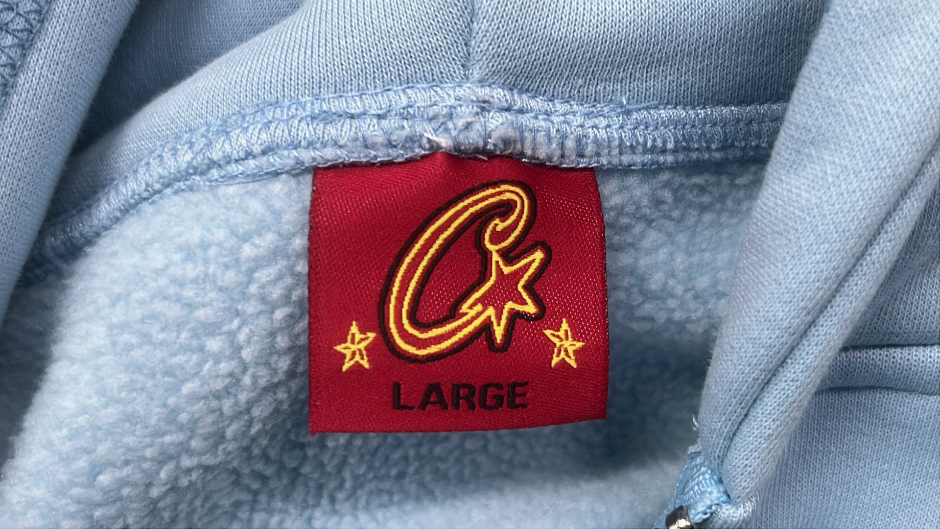 Light Blue Zip-Up Hoodie with Front Pocket