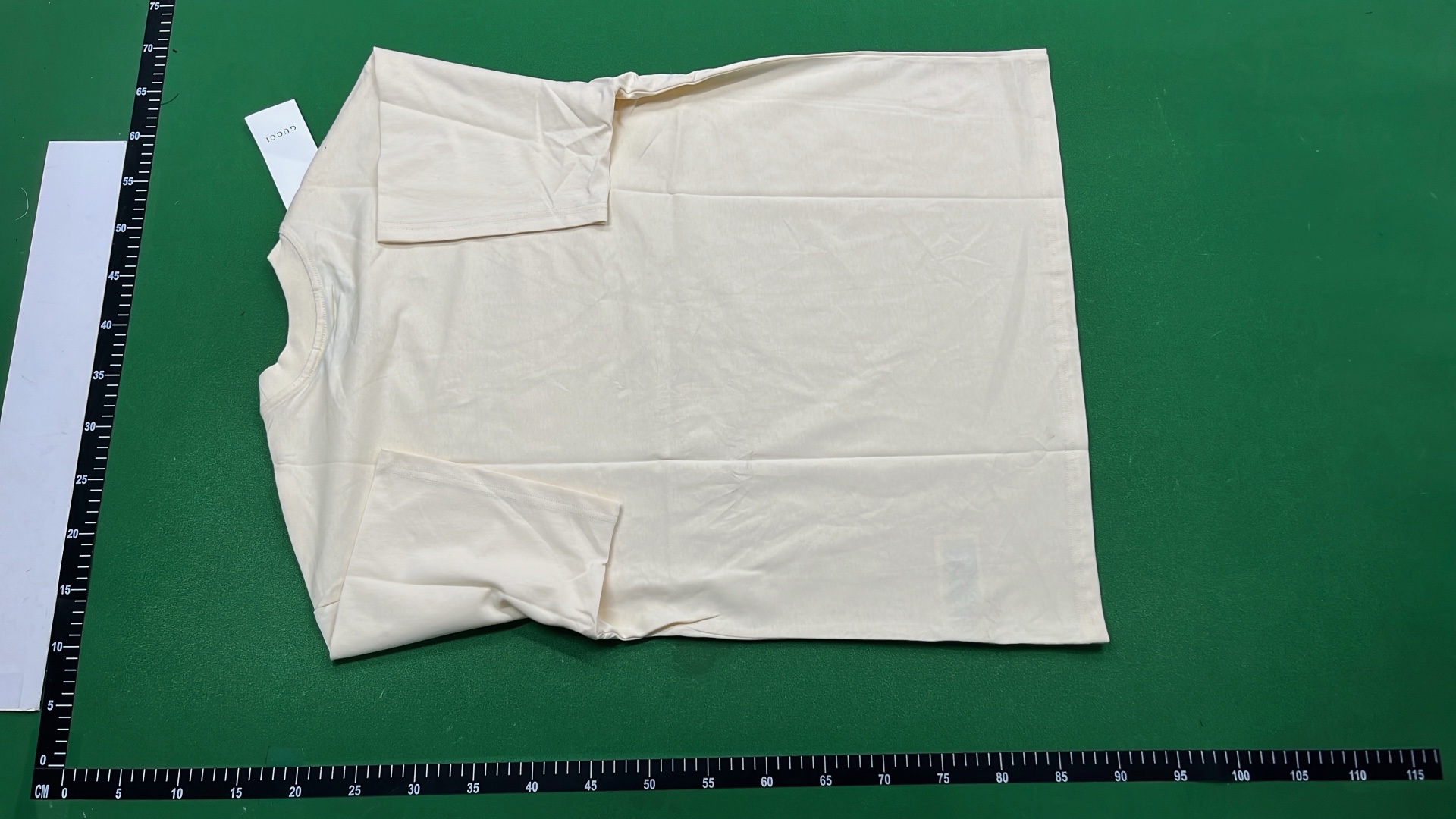 Gucci Logo T-Shirt in Cream with Red and Green Design