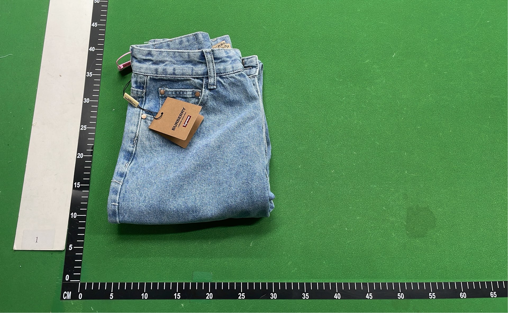 Burberry Light Blue Denim Jeans with Equestrian Knight Logo