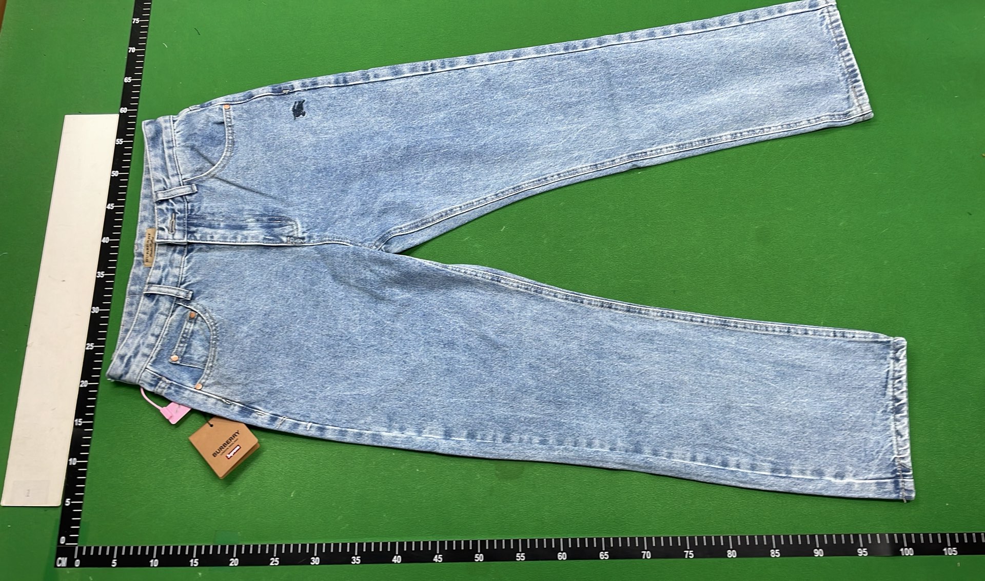Burberry Light Blue Denim Jeans with Equestrian Knight Logo