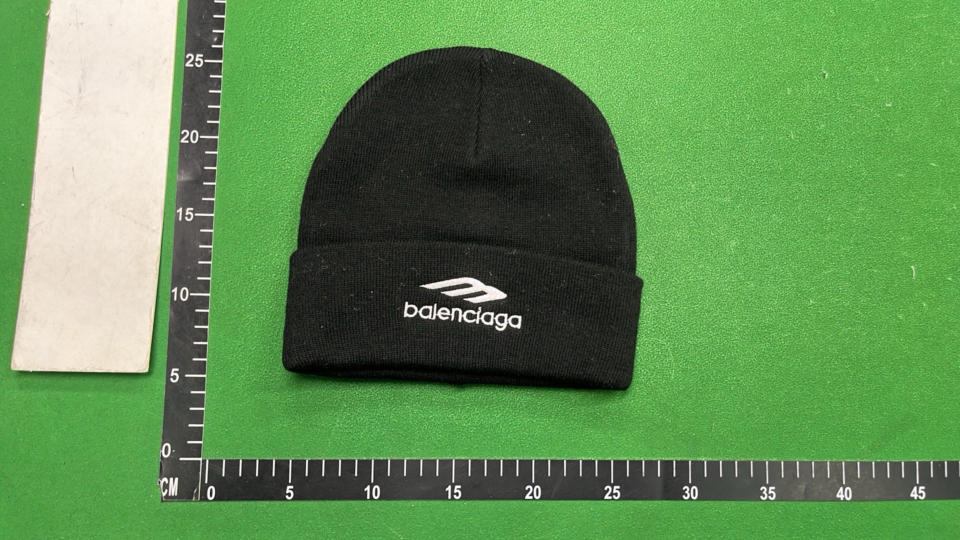 Balenciaga Black Beanie Hat with Logo Embroidery