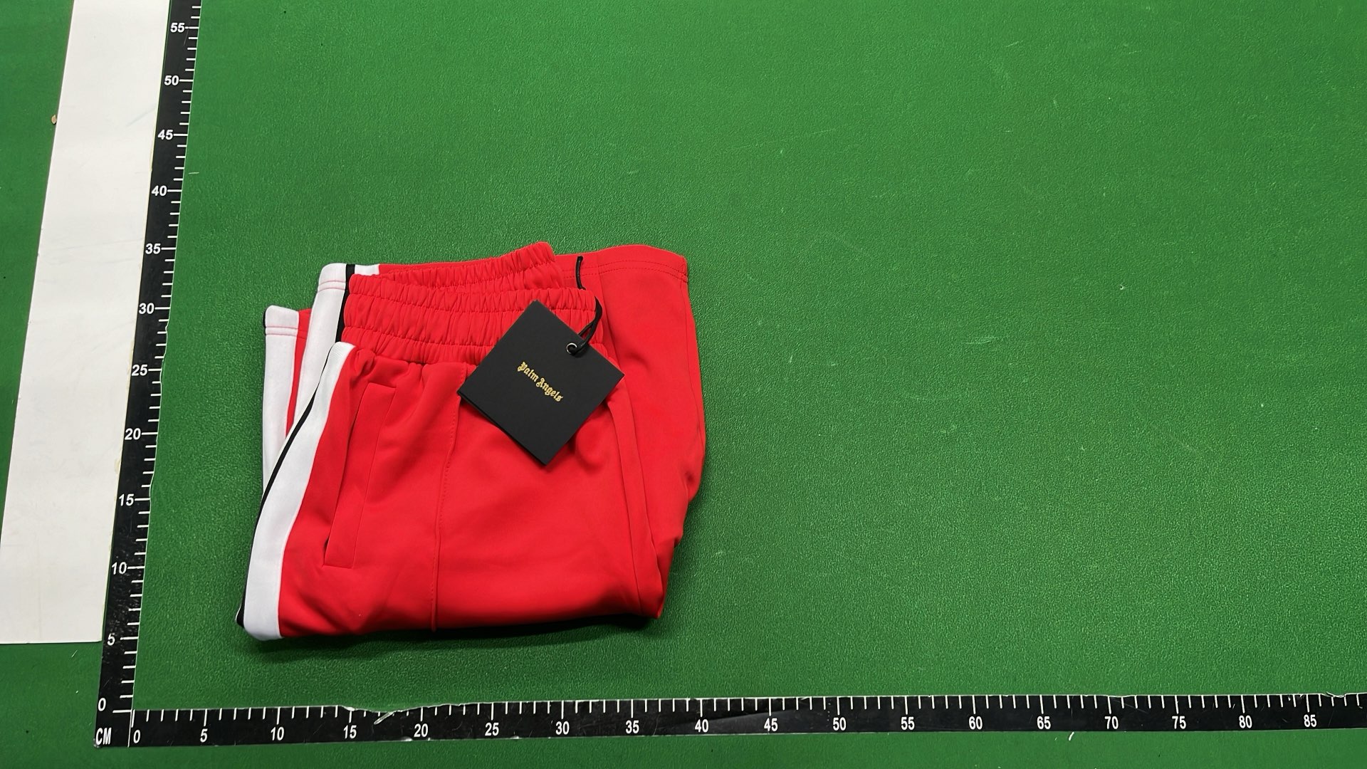 Palm Angels Light Blue Track Shorts with Side Stripes