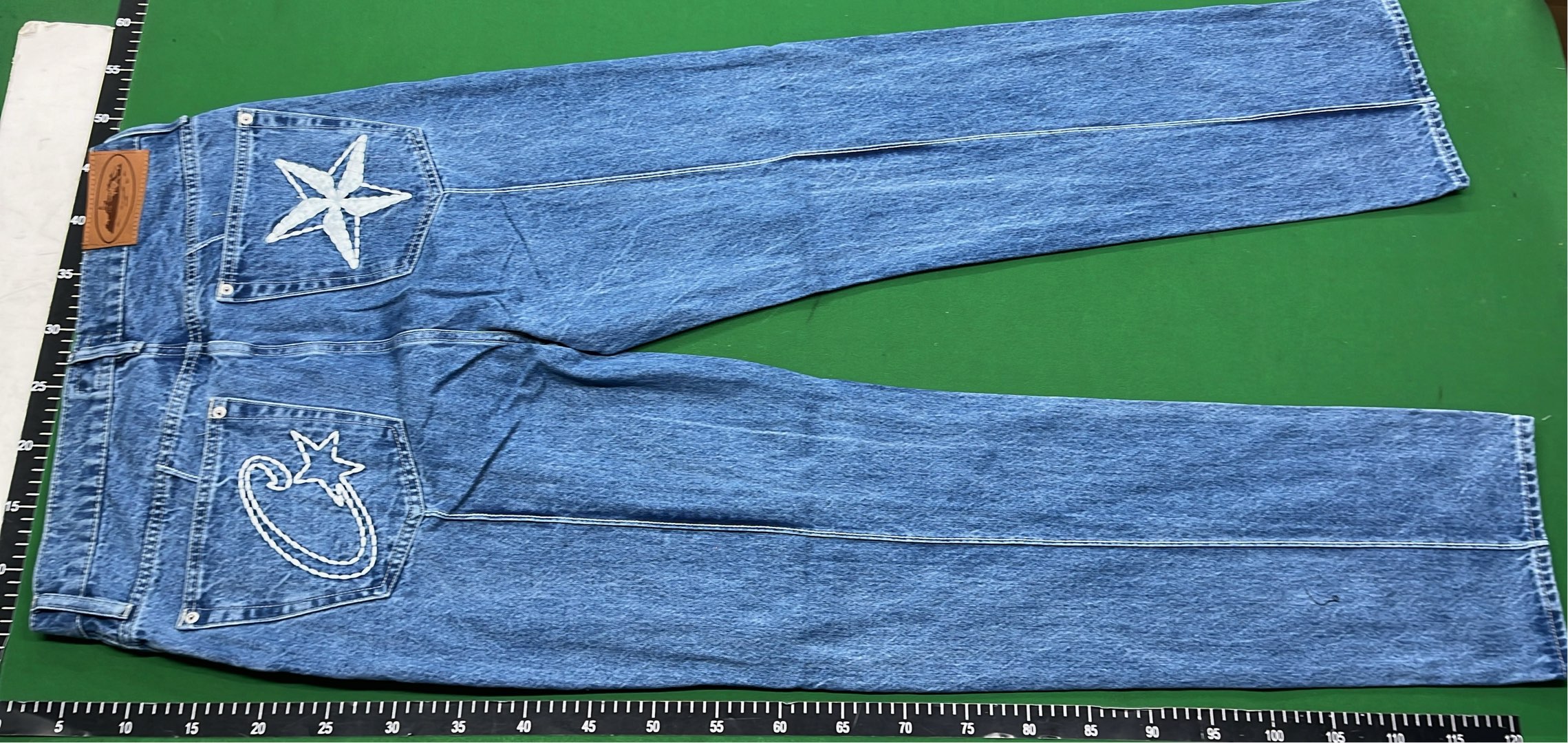 C*Star Denim Jeans with Star Patch and Logo Pockets