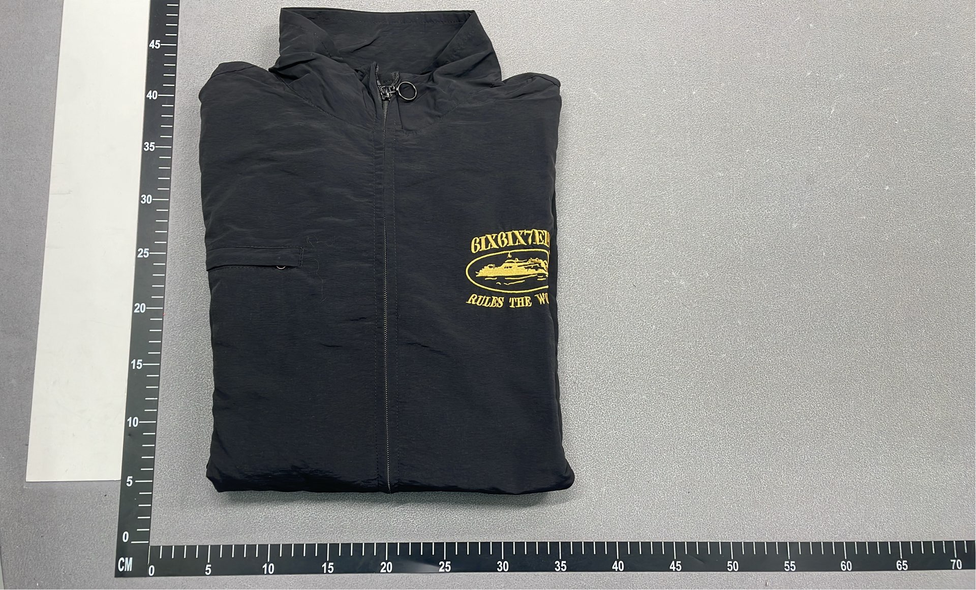 SIXSIXSEPT Navy Blue Windbreaker Jacket with Embroidered Logo