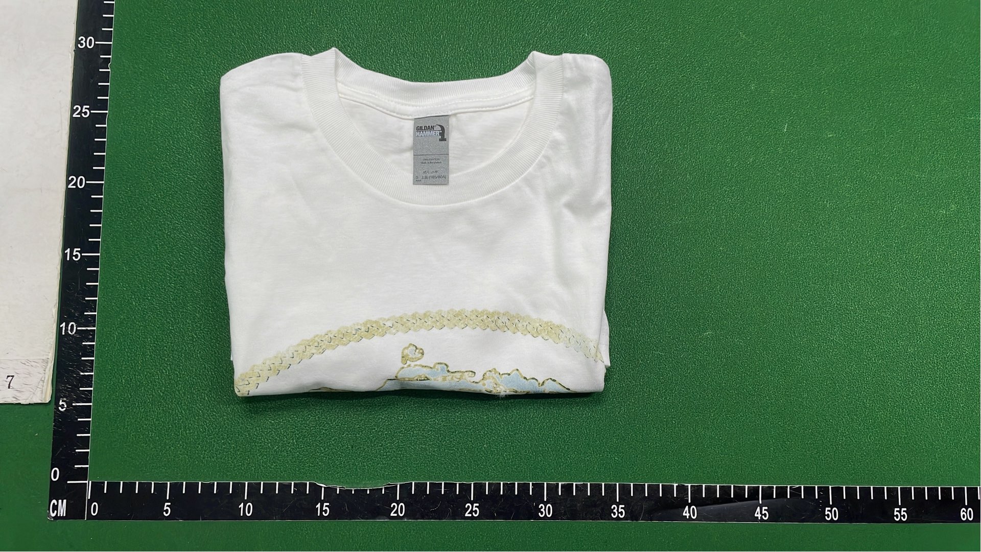Embroidered T-Shirt with Island Design - Black and White