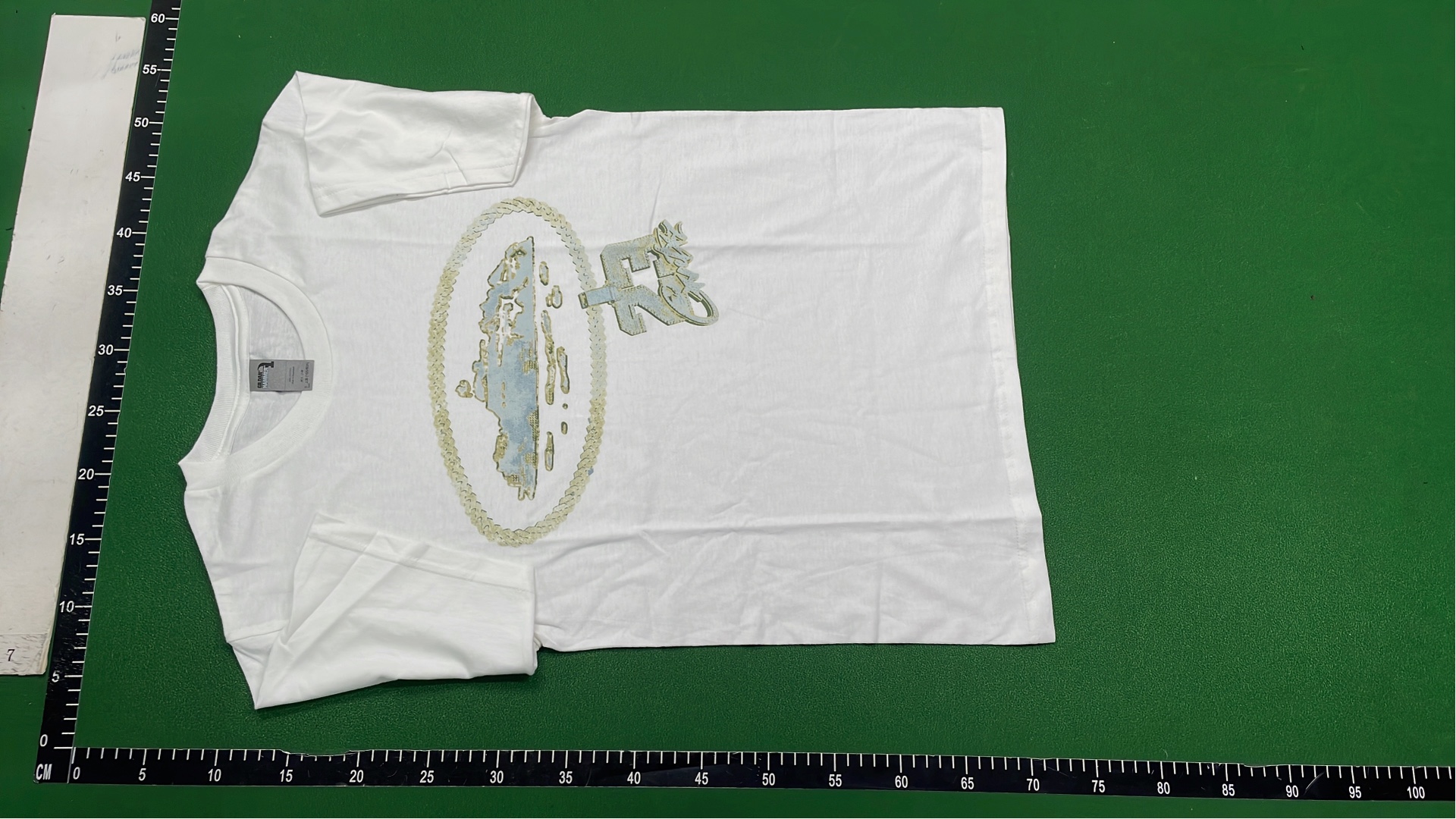 Embroidered T-Shirt with Island Design - Black and White
