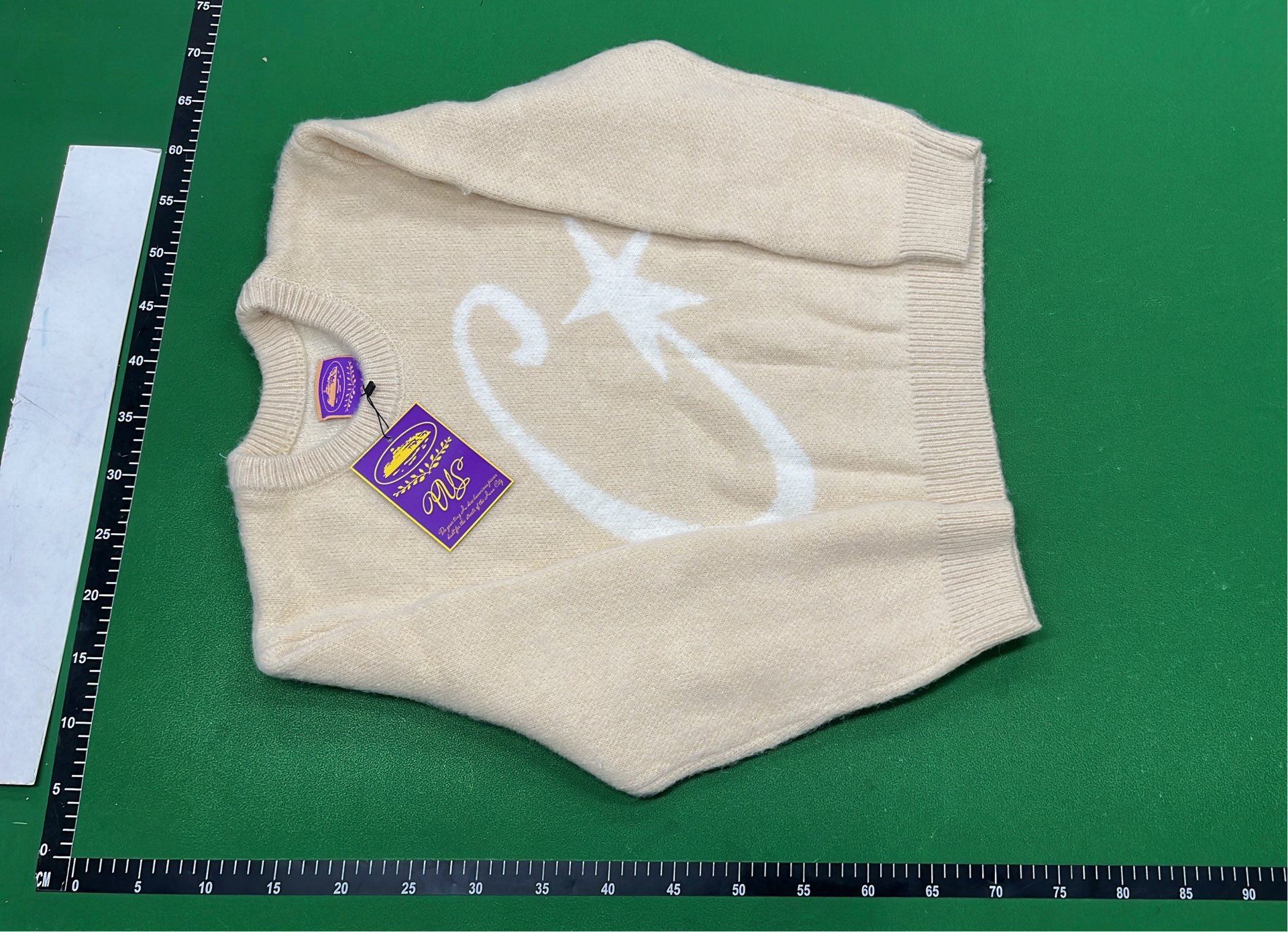 Cream Gucci Knit Sweater with Logo Design