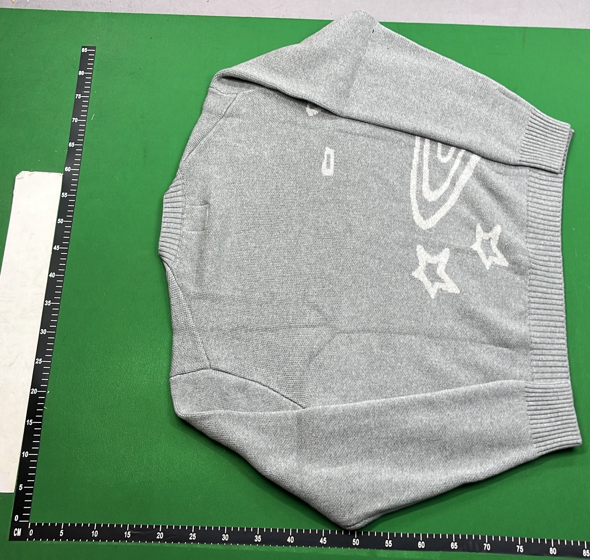Gray Knit Sweater with Space Design