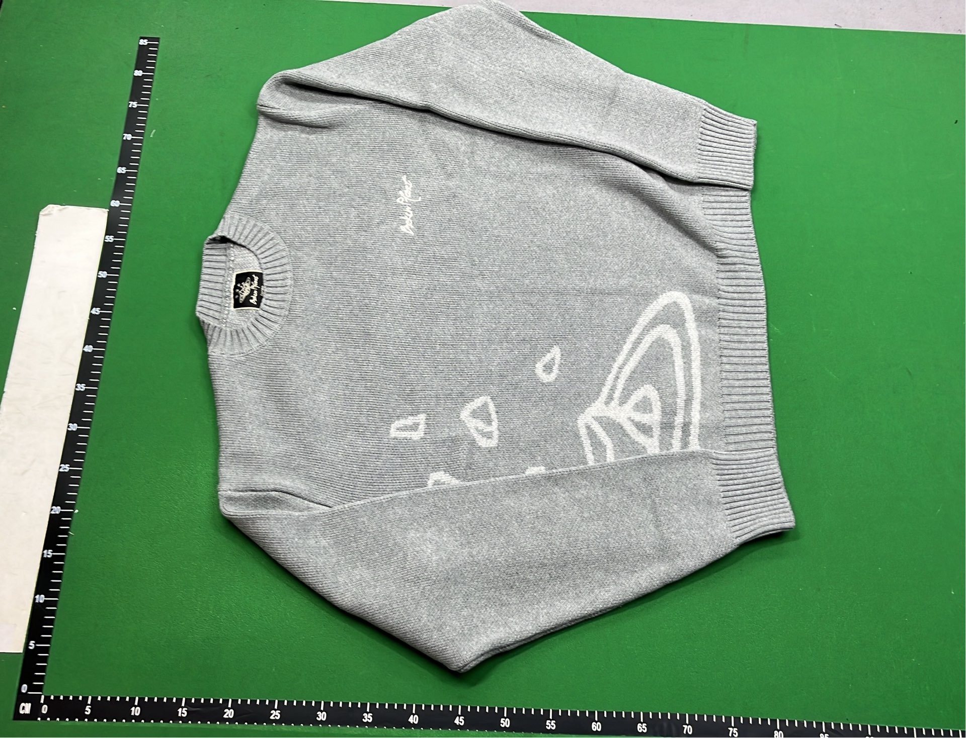 Gray Knit Sweater with Space Design