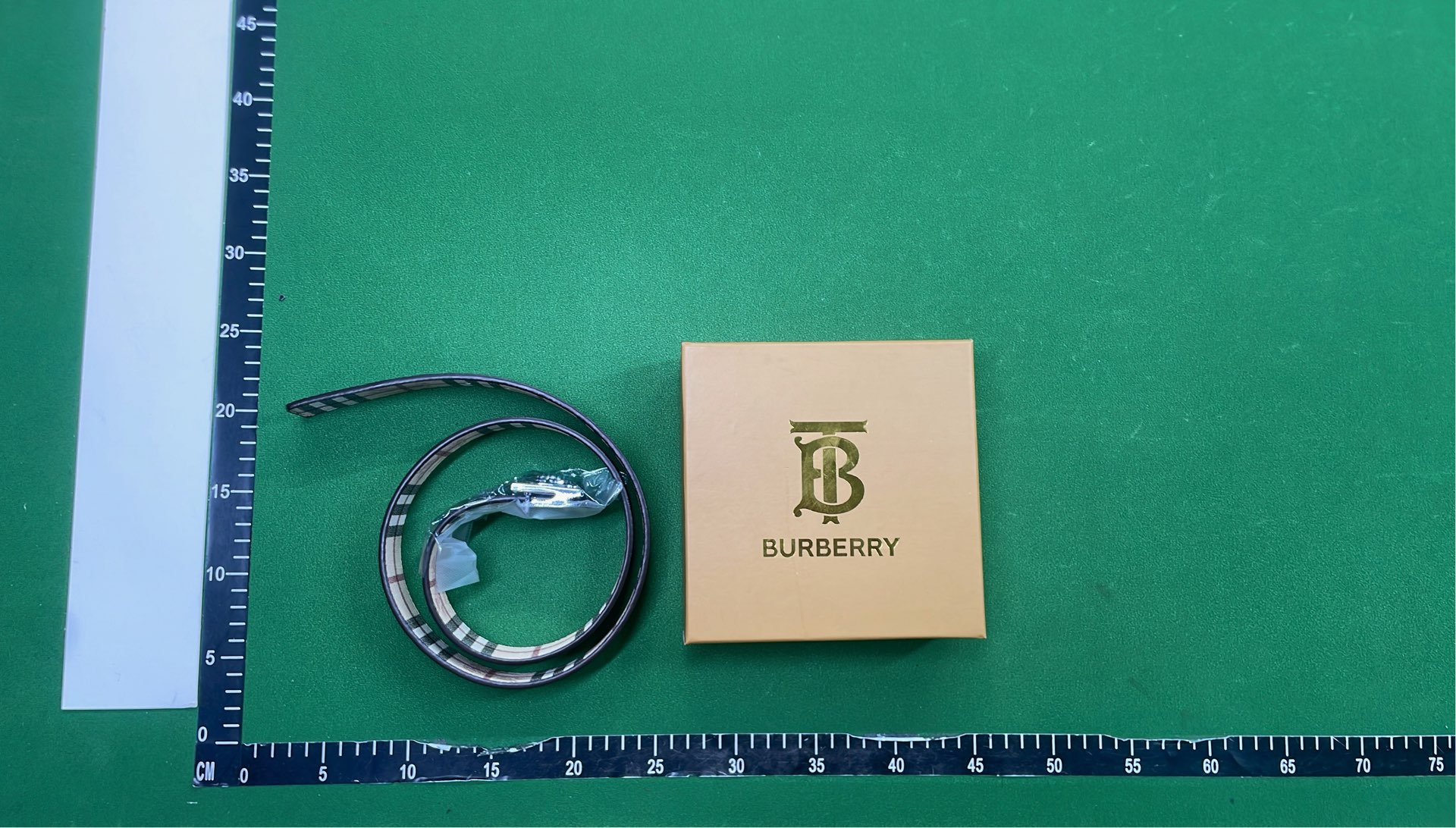 Burberry Iconic Check Belt with Monogram Buckle