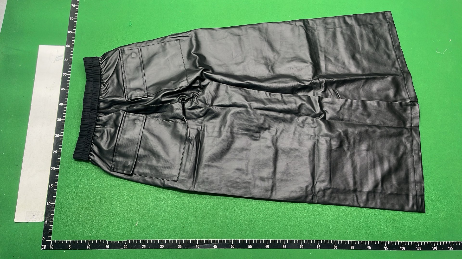 Black Leather Cargo Pants with Drawstring Waist
