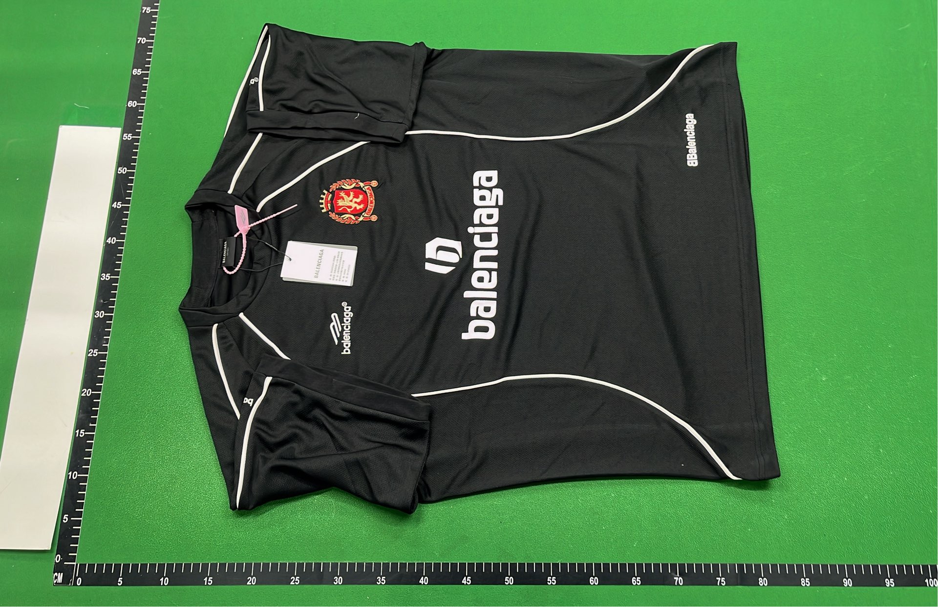 Neon Green Soccer Jersey with Black Accents and Logo