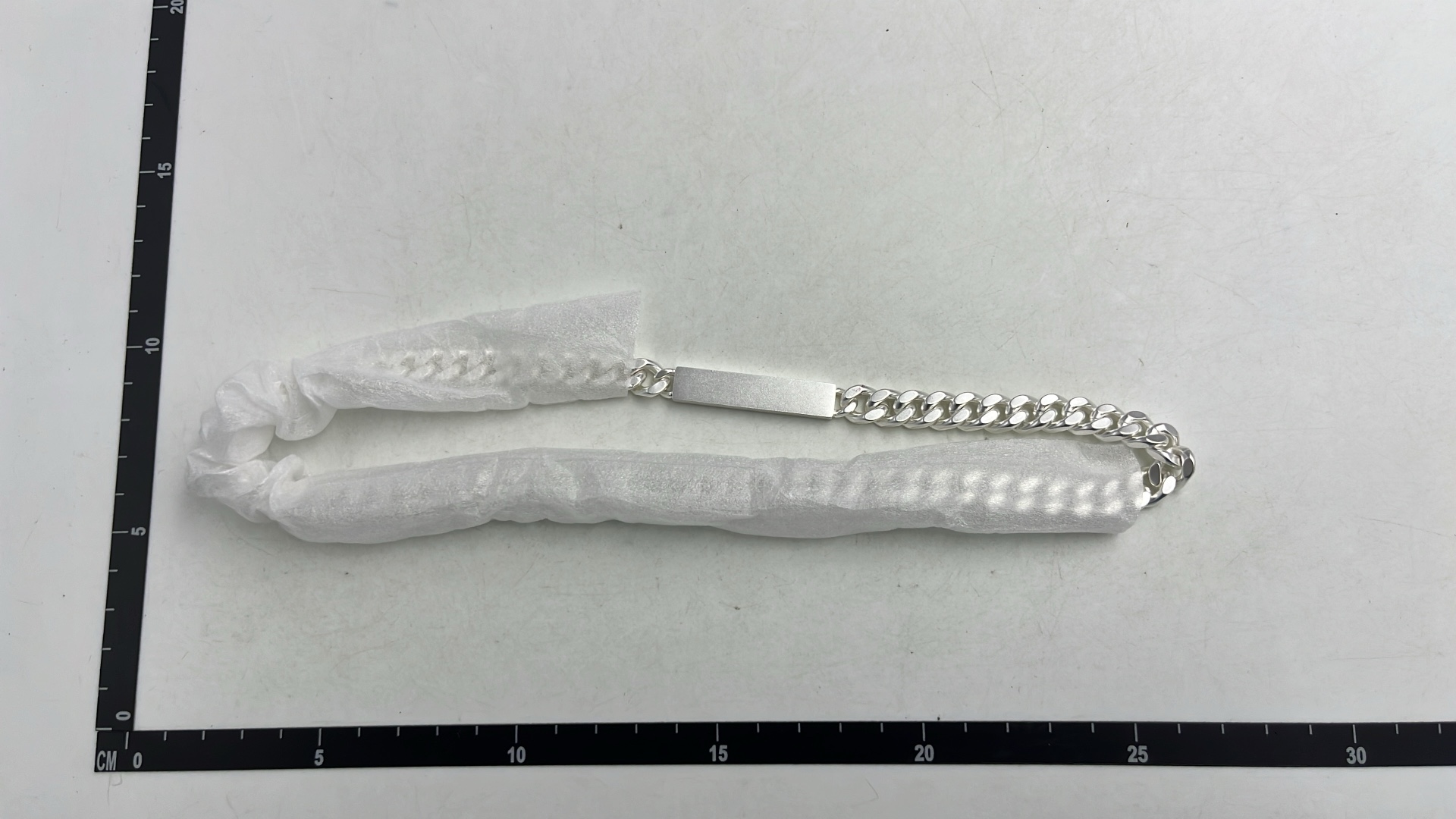 MM6 Silver Chain Bracelet with Engraved Plate