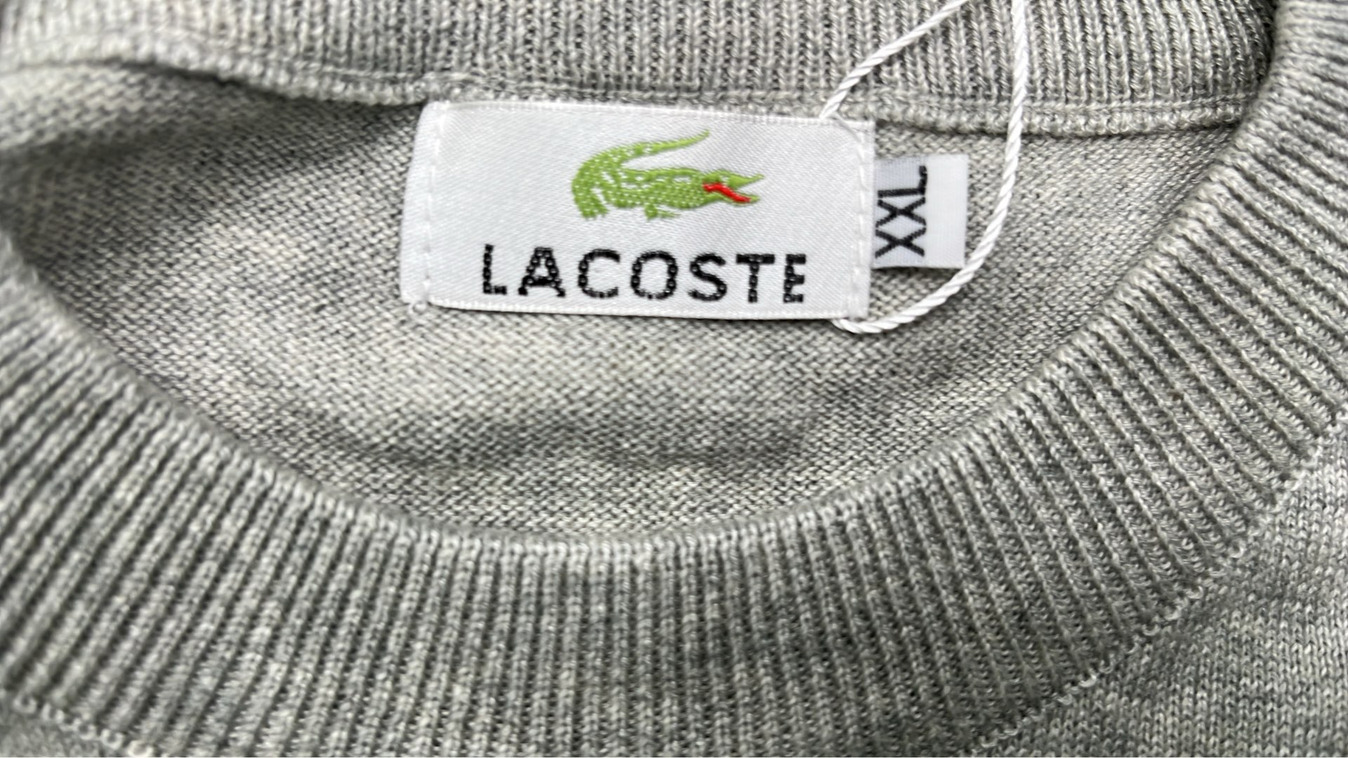 White Crewneck Sweater with Embroidered Logo