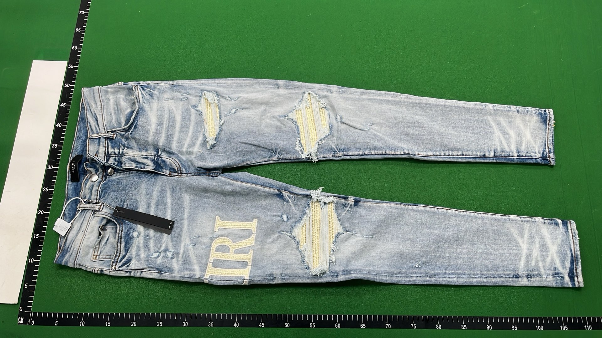 IRI Distressed Denim Jeans with Patched Holes