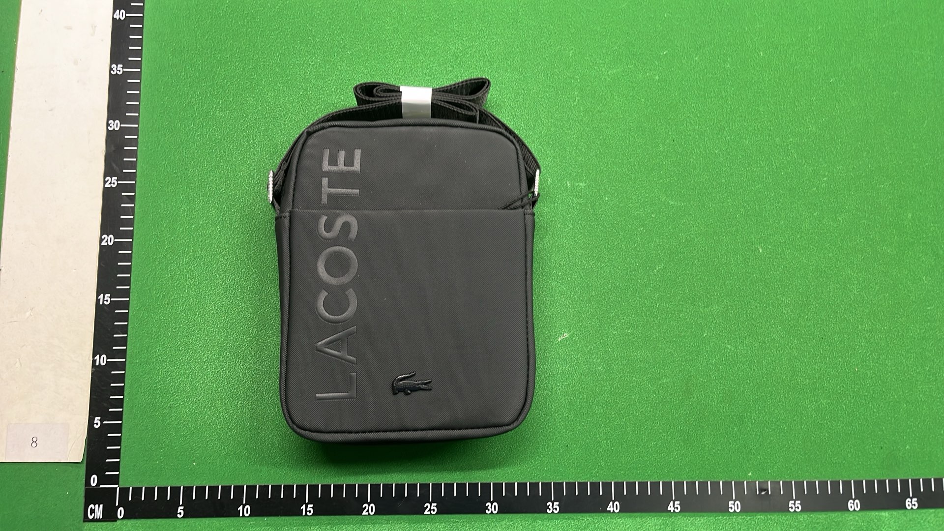 LACOSTE Black Crossbody Bag with Embossed Logo