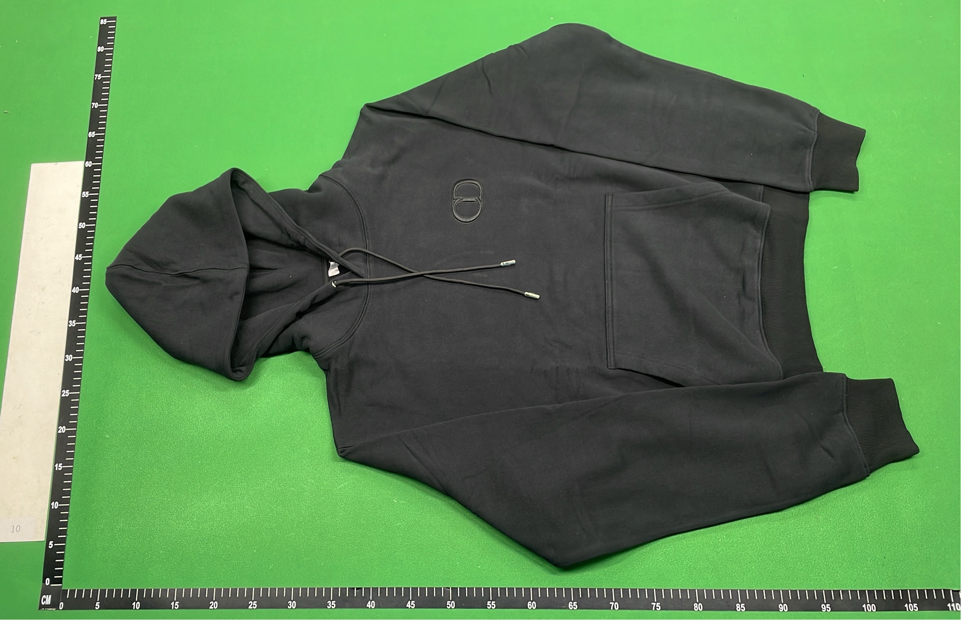 Men's Black Hoodie with Striped Design and Logo