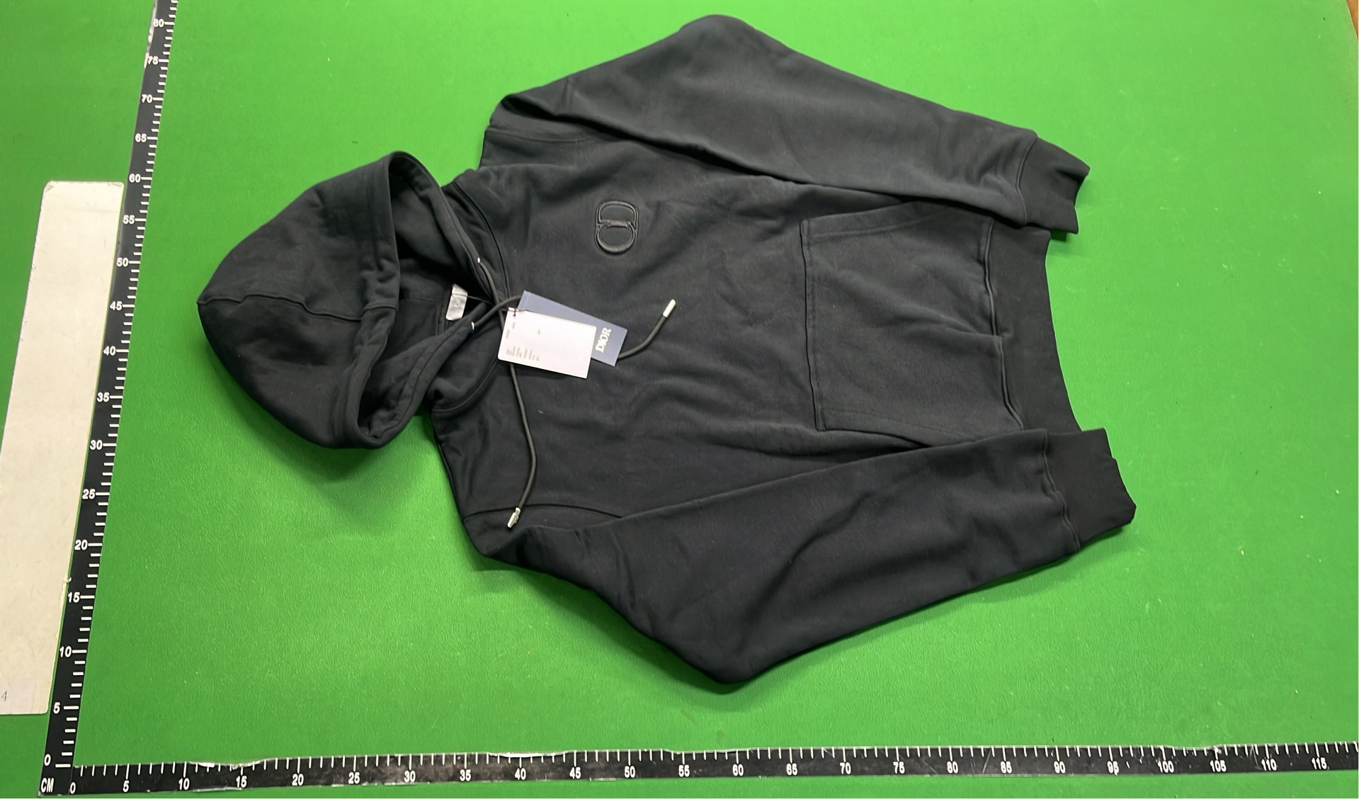 Men's Black Hoodie with Striped Design and Logo