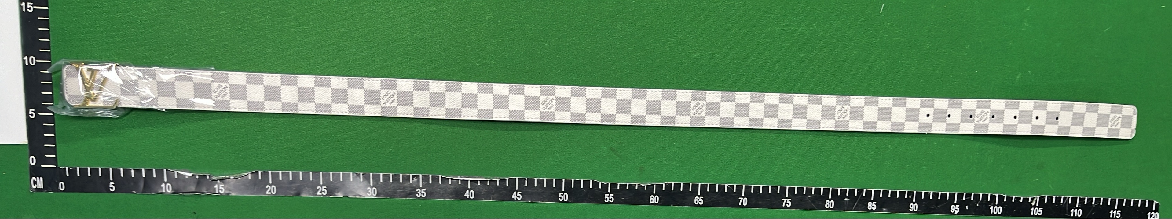LV Belt with Iconic Monogram and Checkered Patterns