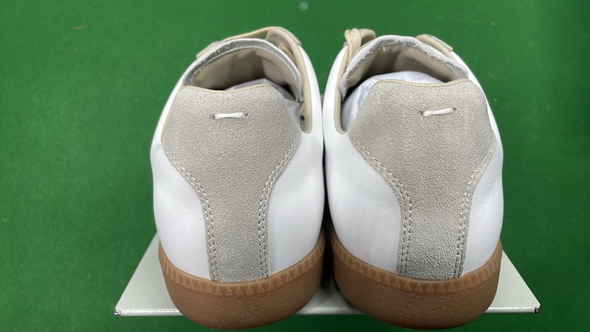 Beige Suede and Leather Sneakers for Women