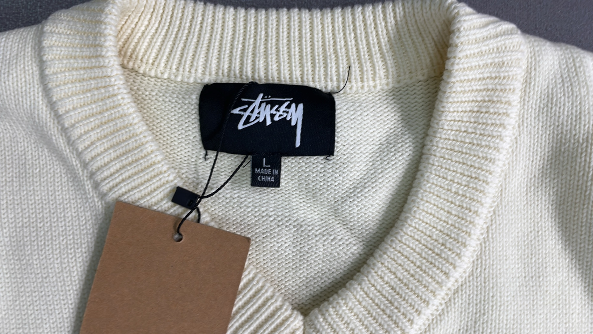 Stussy Workgear Knit Sweater - Cream