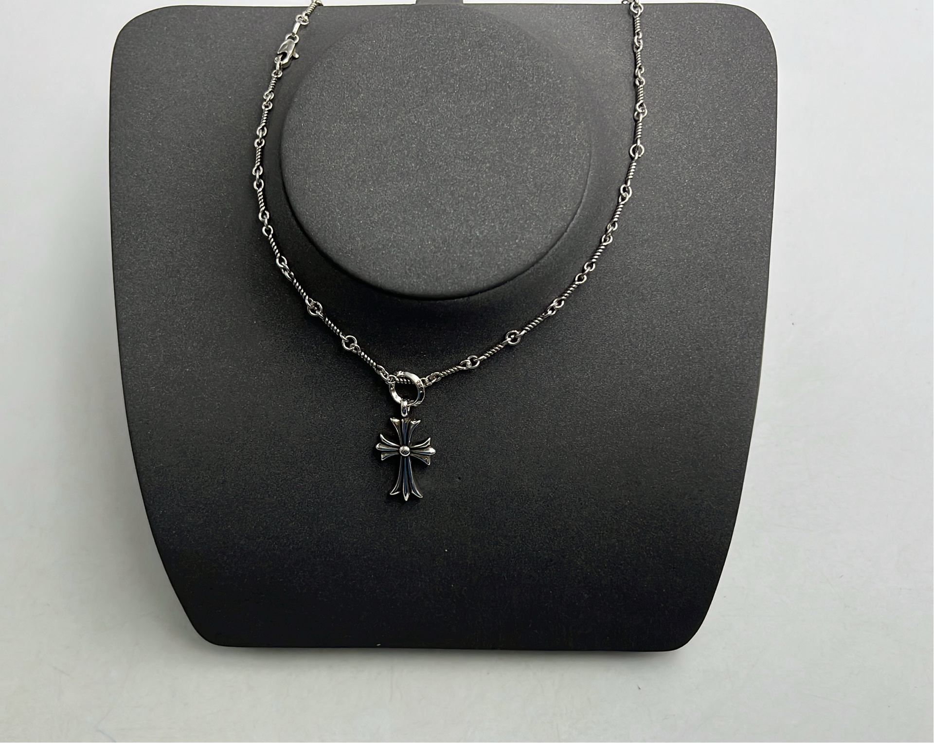 Chrome Hearts Cross Pendant Necklace Silver Chain