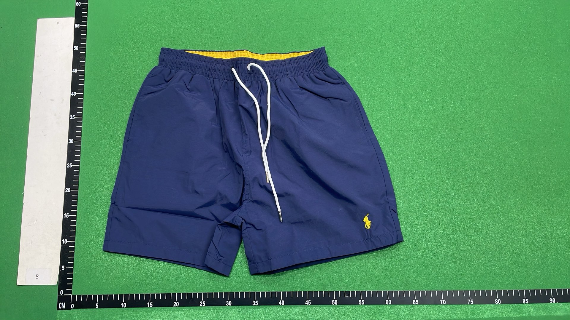 Men's Black Swim Shorts with White Drawstring and Logo