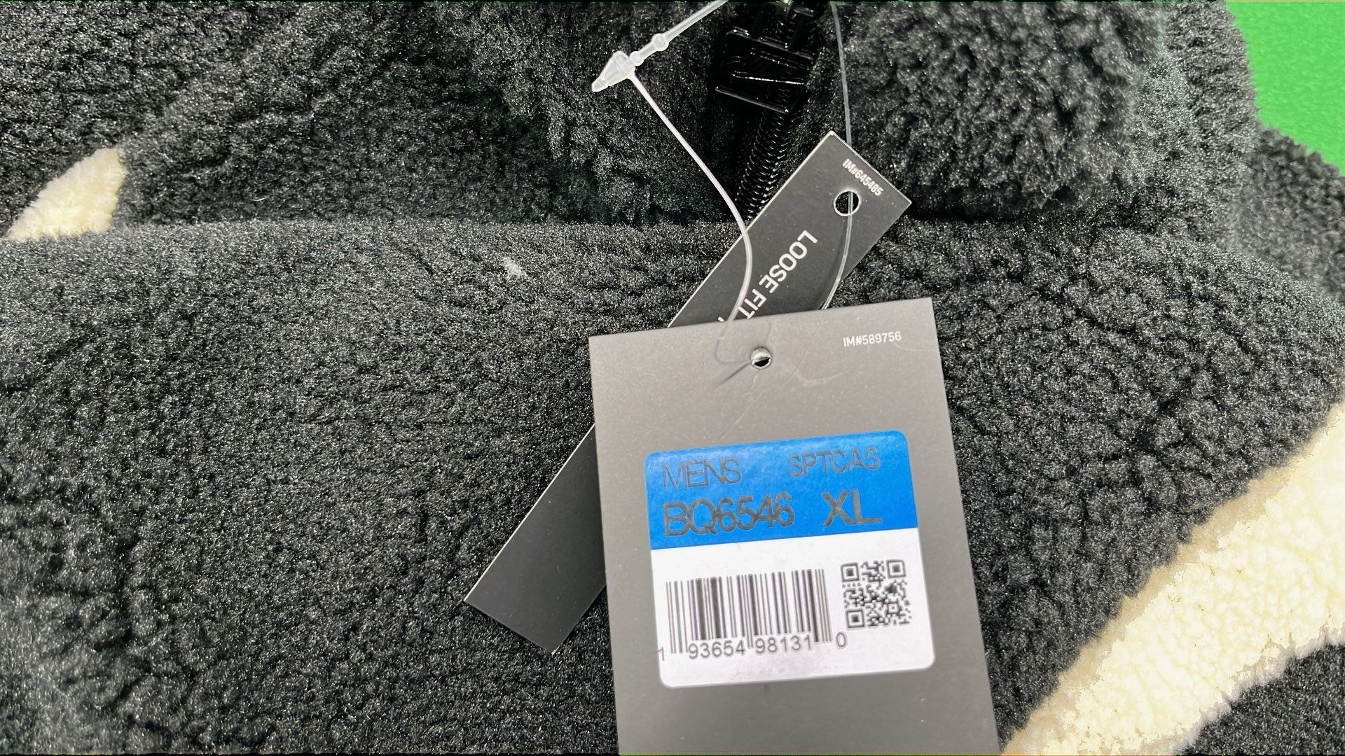 Nike Fleece Jacket with Large Swoosh Logo - White and Black